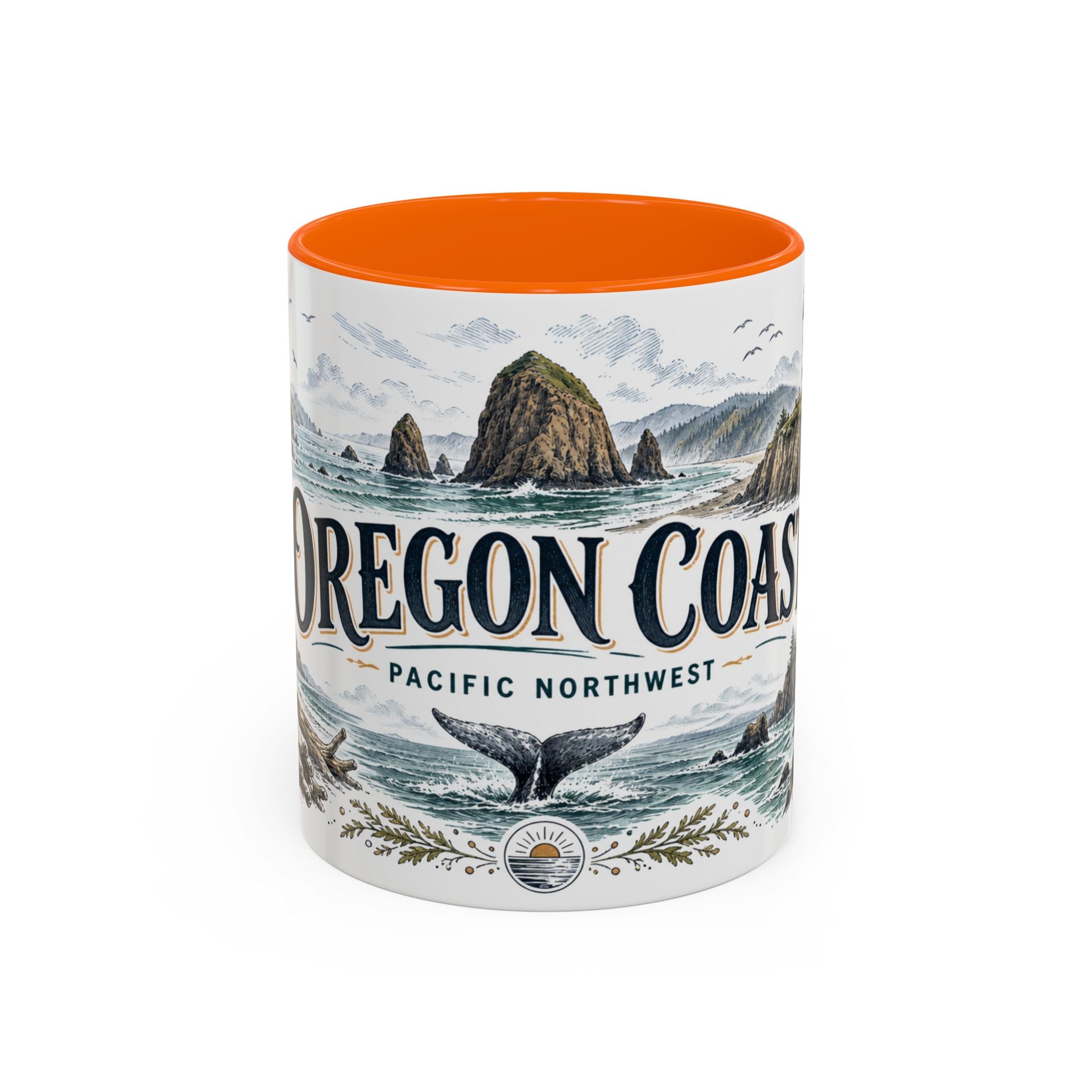 Oregon Coast Mug, Pacific Northwest Travel Souvenir, Bucket List Gift, Accent Ceramic Coffee Mug 11oz 15oz