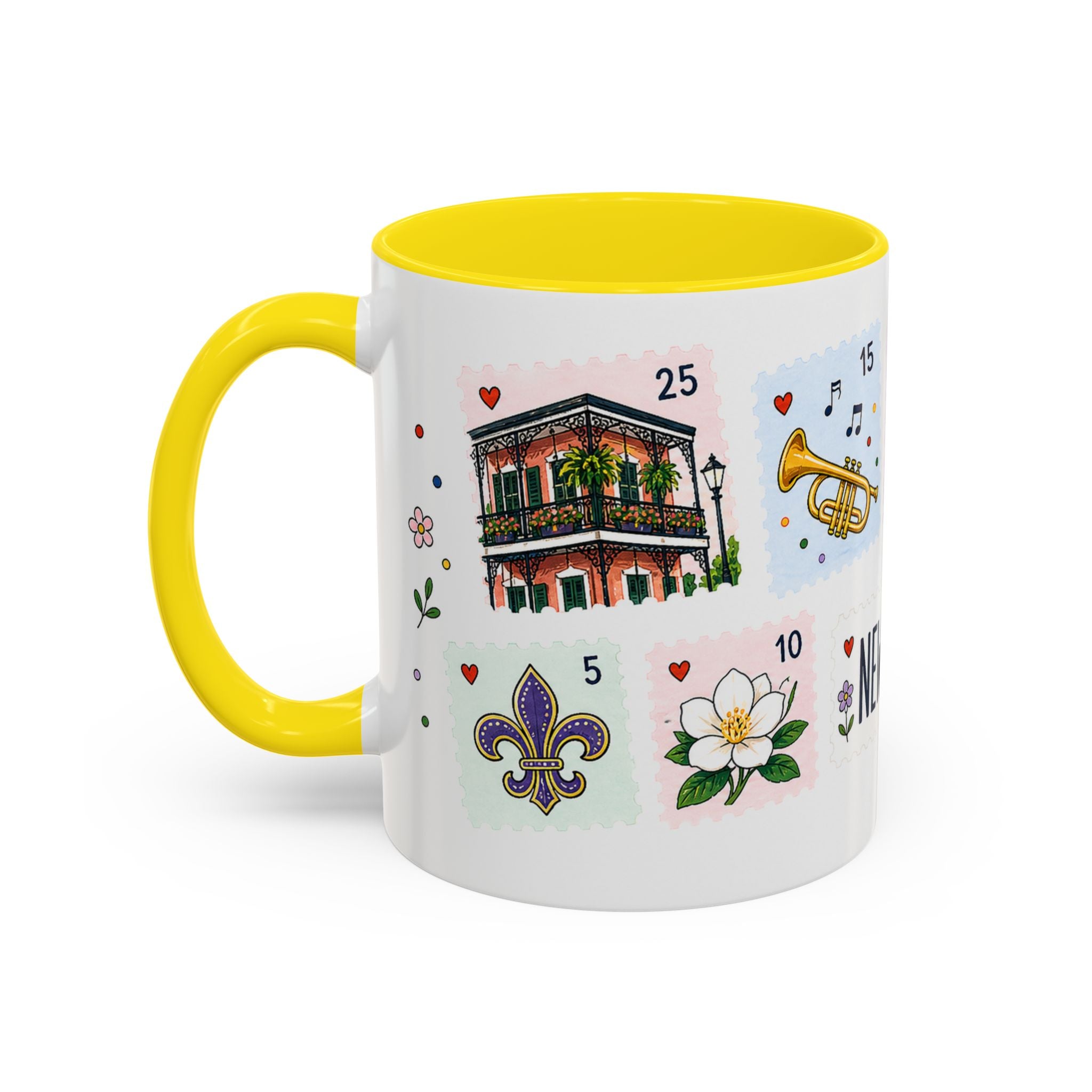 New Orleans Coffee Mug | Postage Stamp Collage Mug | Travel Souvenir Accent Cup 11oz 15oz