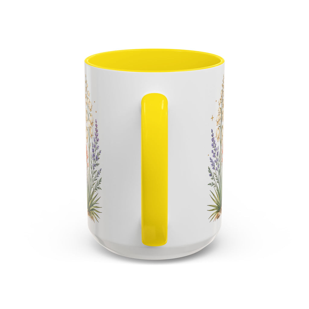 New Mexico State Map Mug | Desert Scenery, Yucca Flower Accent Coffee Cup