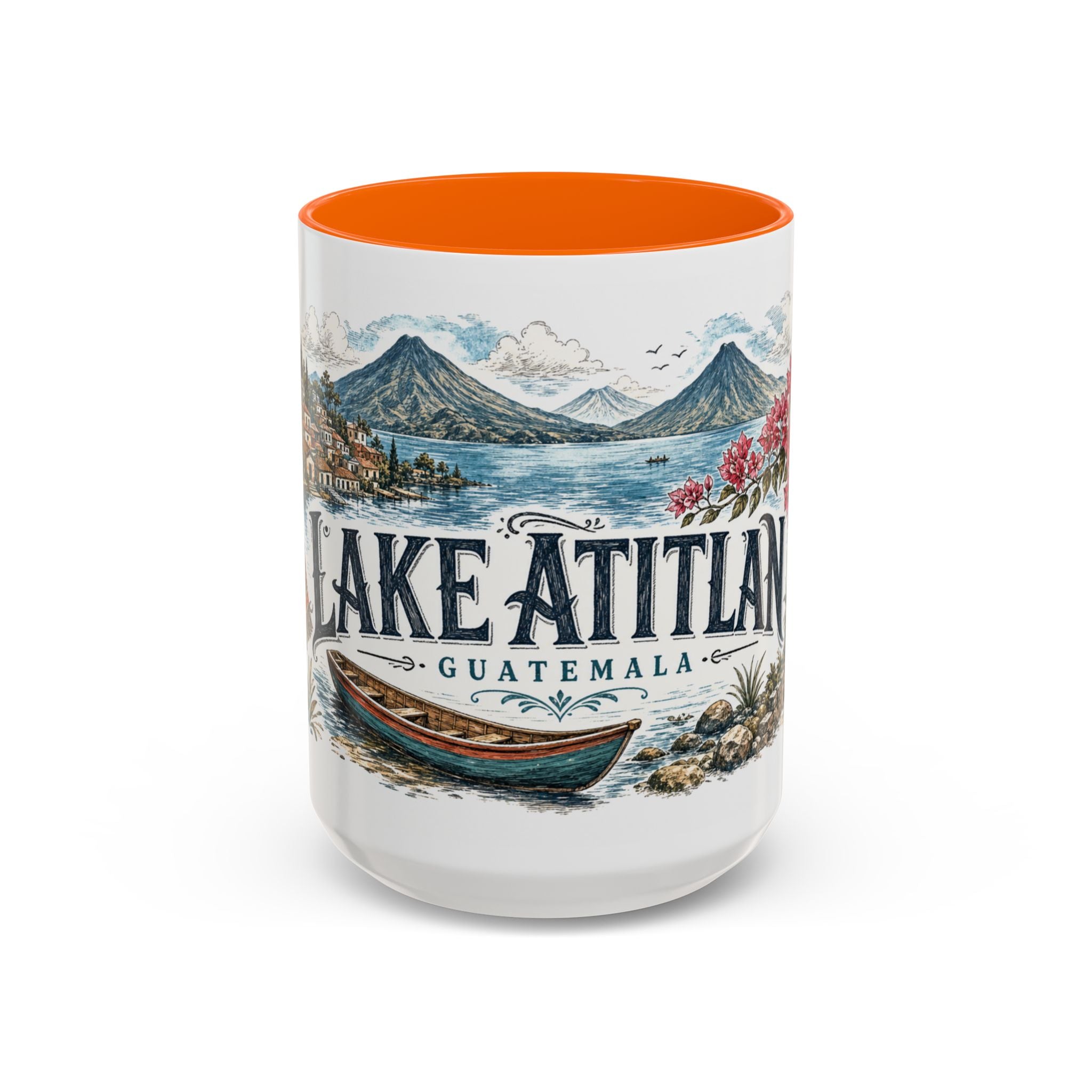 Lake Atitlan Mug, Guatemala Travel Souvenir, Bucket List Gift, Accent Ceramic Coffee Mug 11oz 15oz