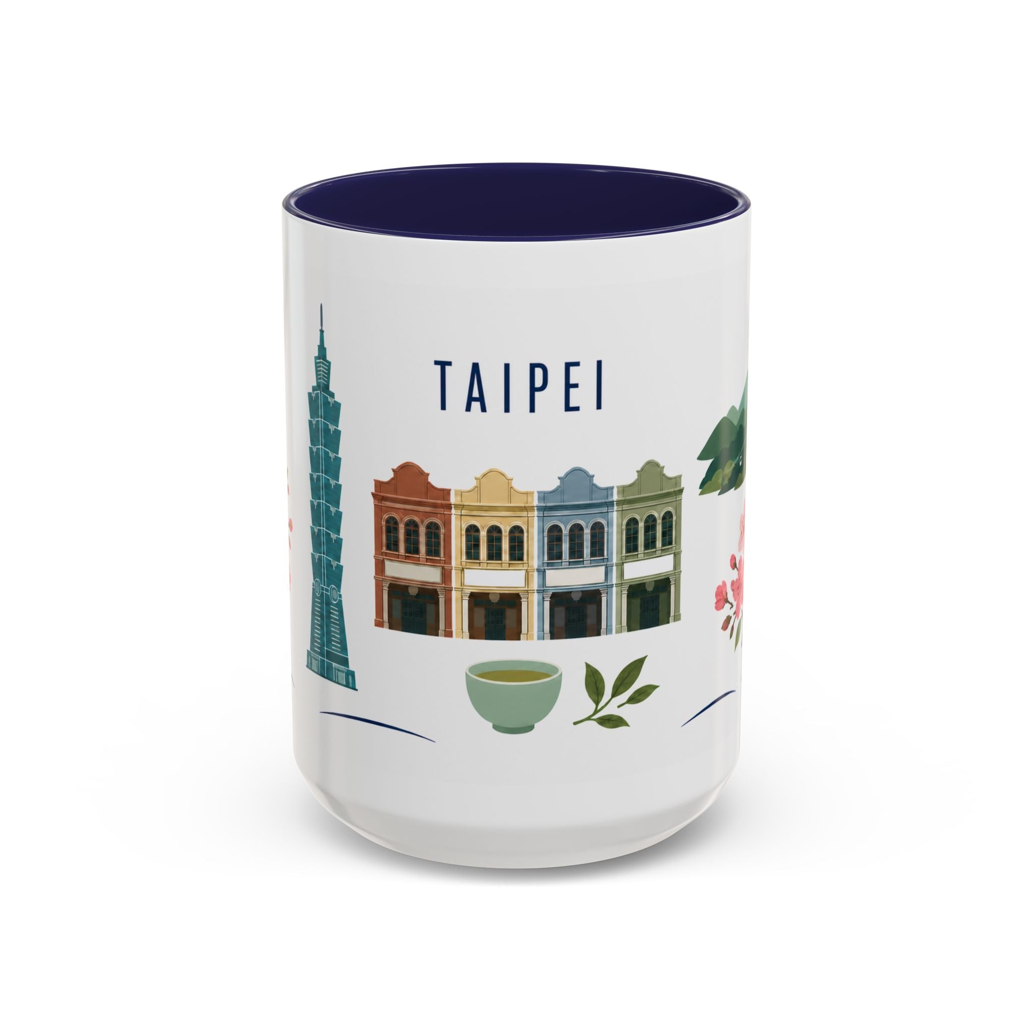 Taipei Coffee Mug | Taiwan Travel Souvenir | Porcelain Decal City Gift | 11oz 15oz Accent Mug