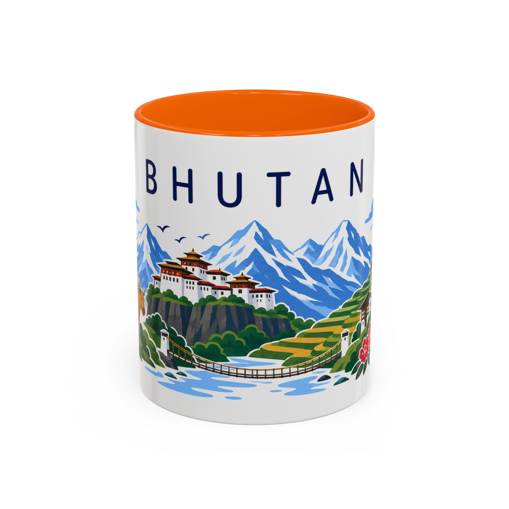 Bhutan Coffee Mug | Travel Souvenir Accent Mug | Country Gift Ceramic Cup 11oz 15oz