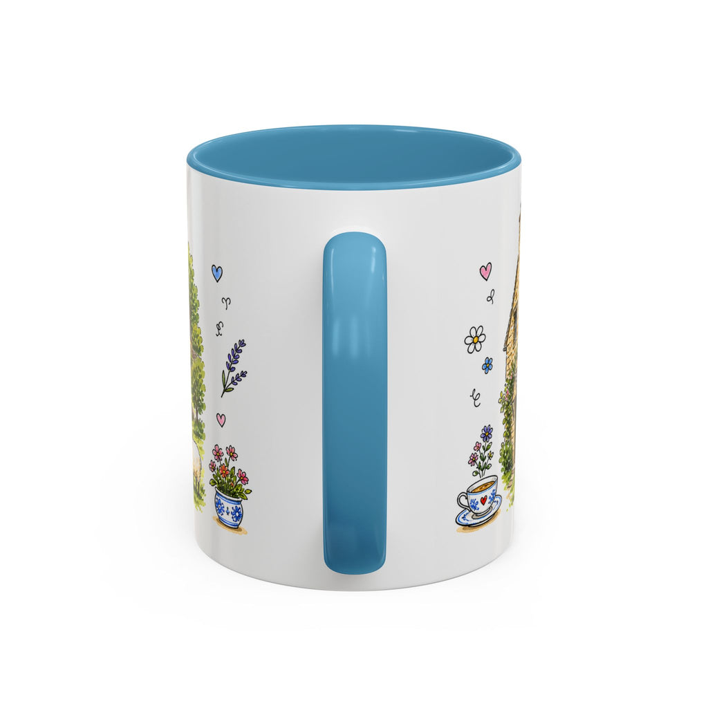 Bibury Illustrated Travel Mug | England Souvenir Accent Coffee Mug | 11oz 15oz Ceramic Cup