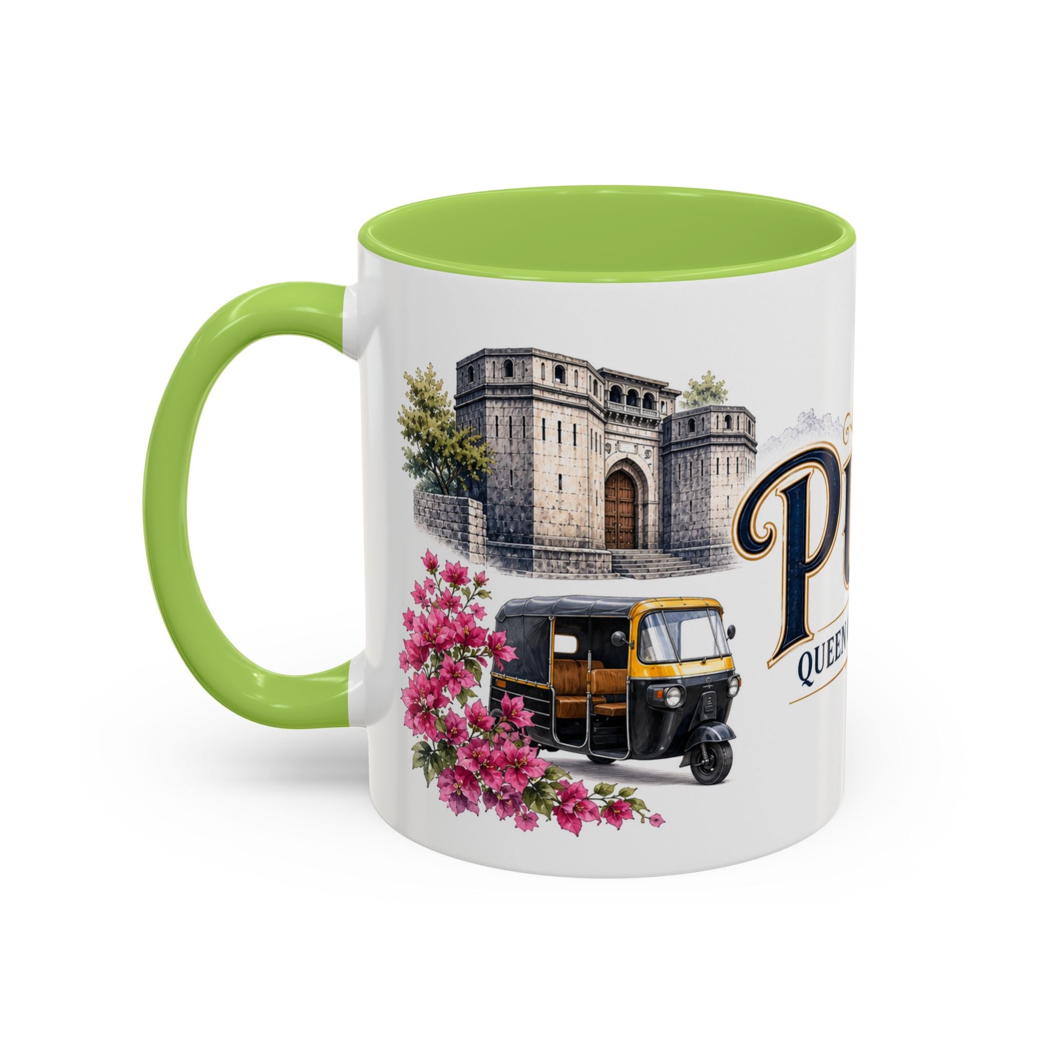Pune Coffee Mug | India Travel Souvenir | Vintage Illustrated City Gift | 11 oz 15 oz Accent Mug