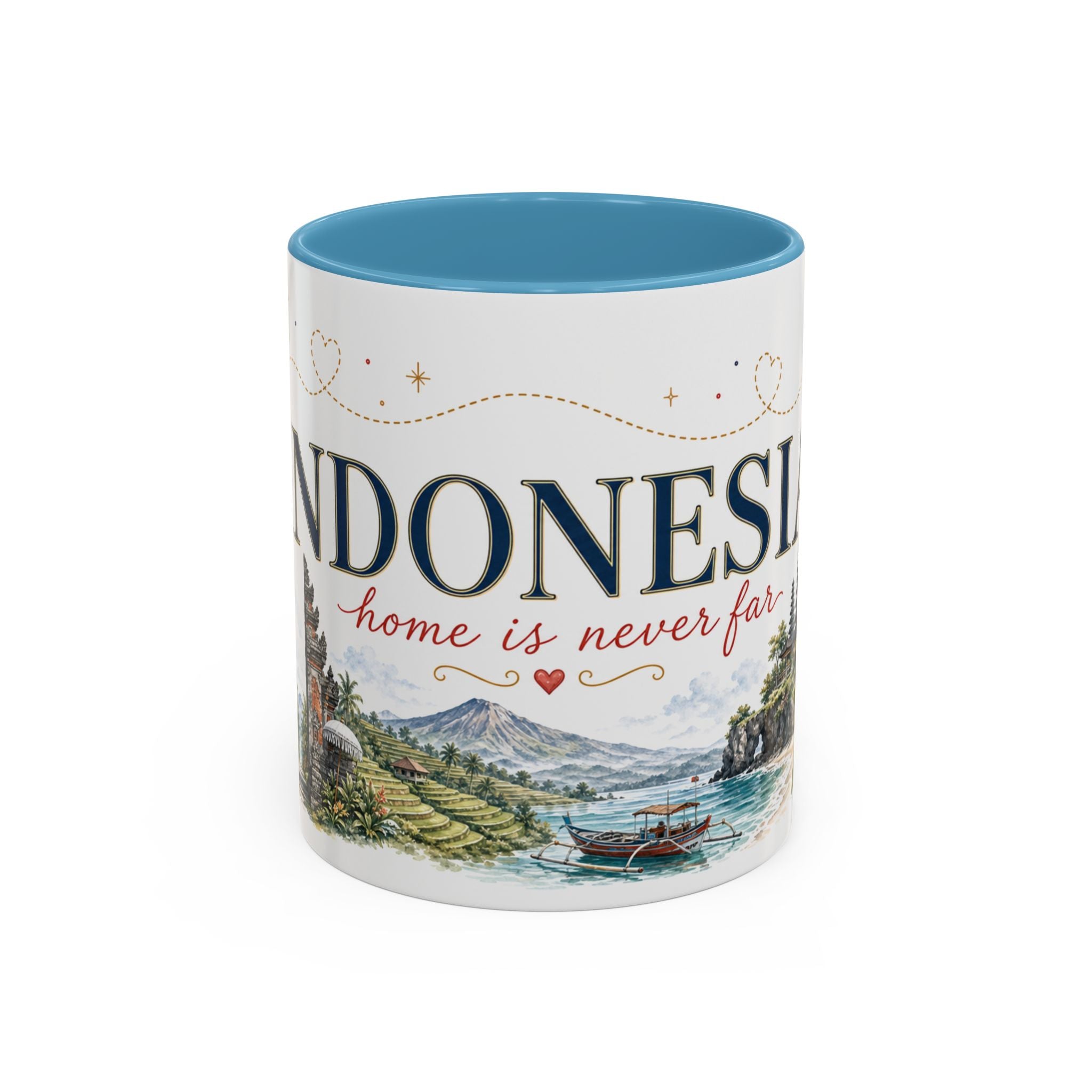 Indonesia Home Country Mug | Moving Away Gift | Long Distance Friendship | 11 oz 15 oz Accent Mug