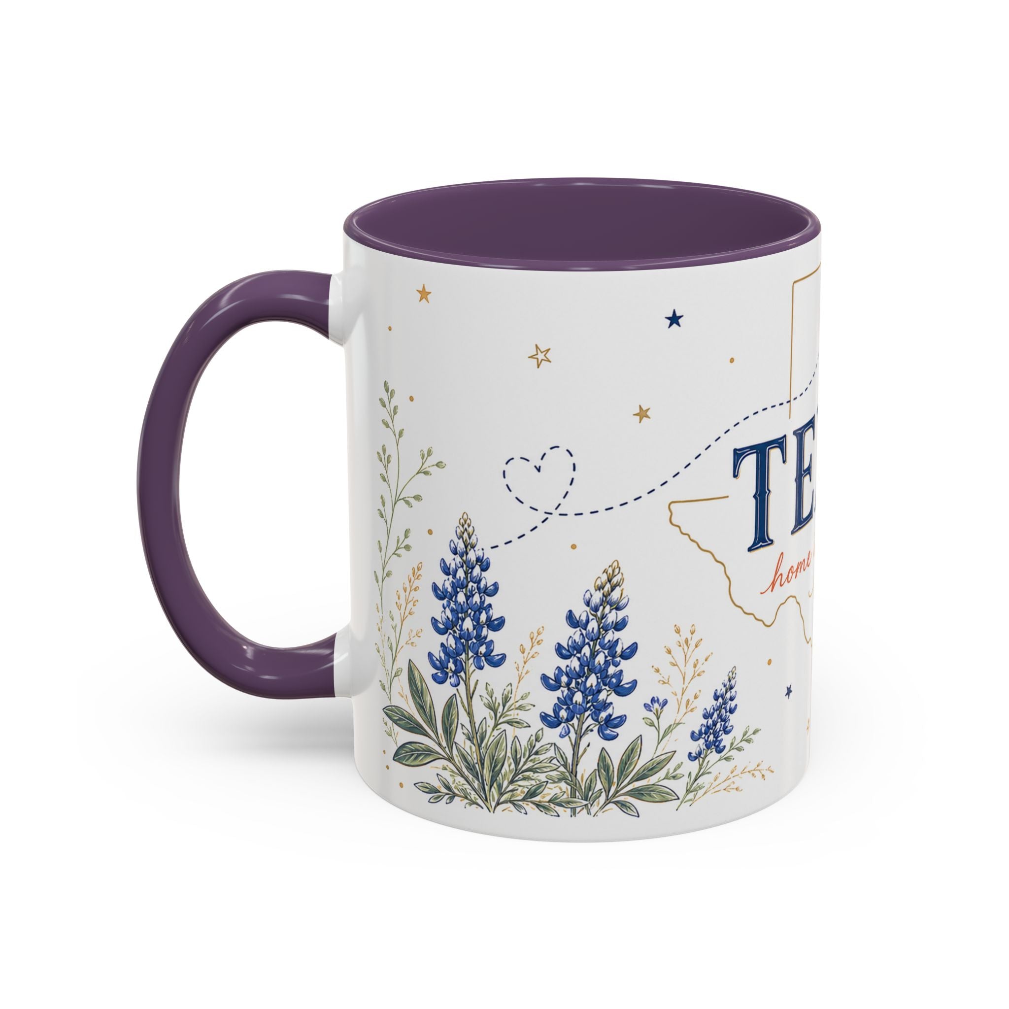 Texas State Map Mug | Bluebonnet Botanical Design, Home Reminder Coffee Cup