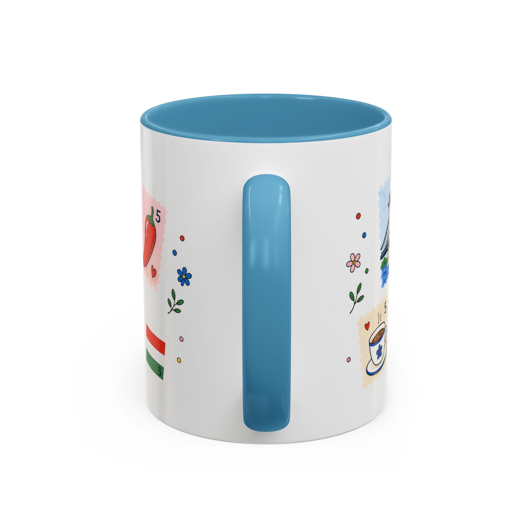 Budapest Coffee Mug | Postage Stamp Collage Mug | Travel Souvenir Accent Cup 11oz 15oz
