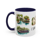 San Antonio Illustrated Travel Mug | City Souvenir Accent Coffee Mug | 11oz 15oz Ceramic Cup