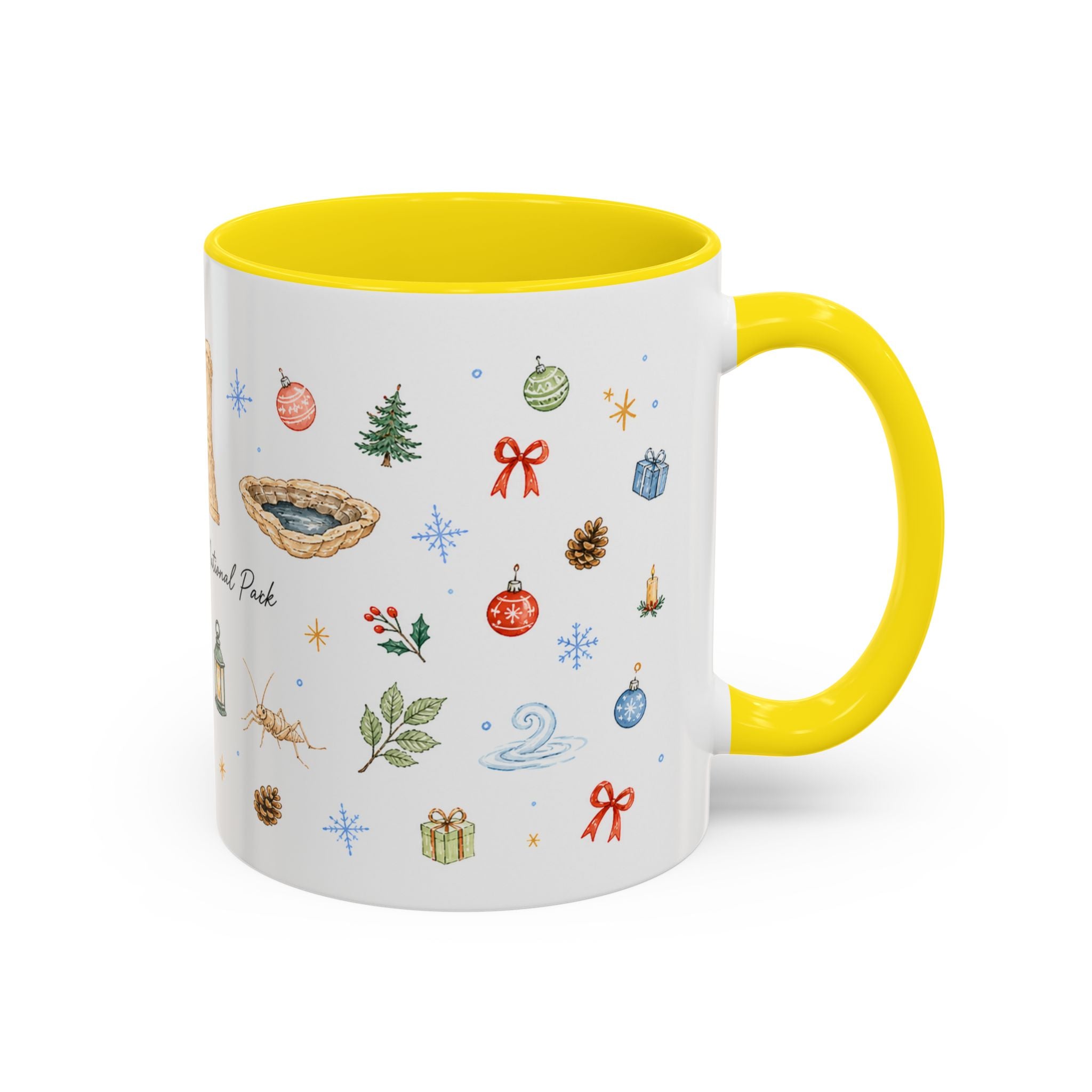 Mammoth Cave National Park Christmas Mug | Watercolor Travel Souvenir | Holiday Gift | Accent Ceramic Coffee Cup 11oz 15oz