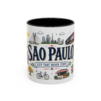 Sao Paulo Coffee Mug | Brazil Souvenir Travel Gift | Accent Color Ceramic 11oz 15oz