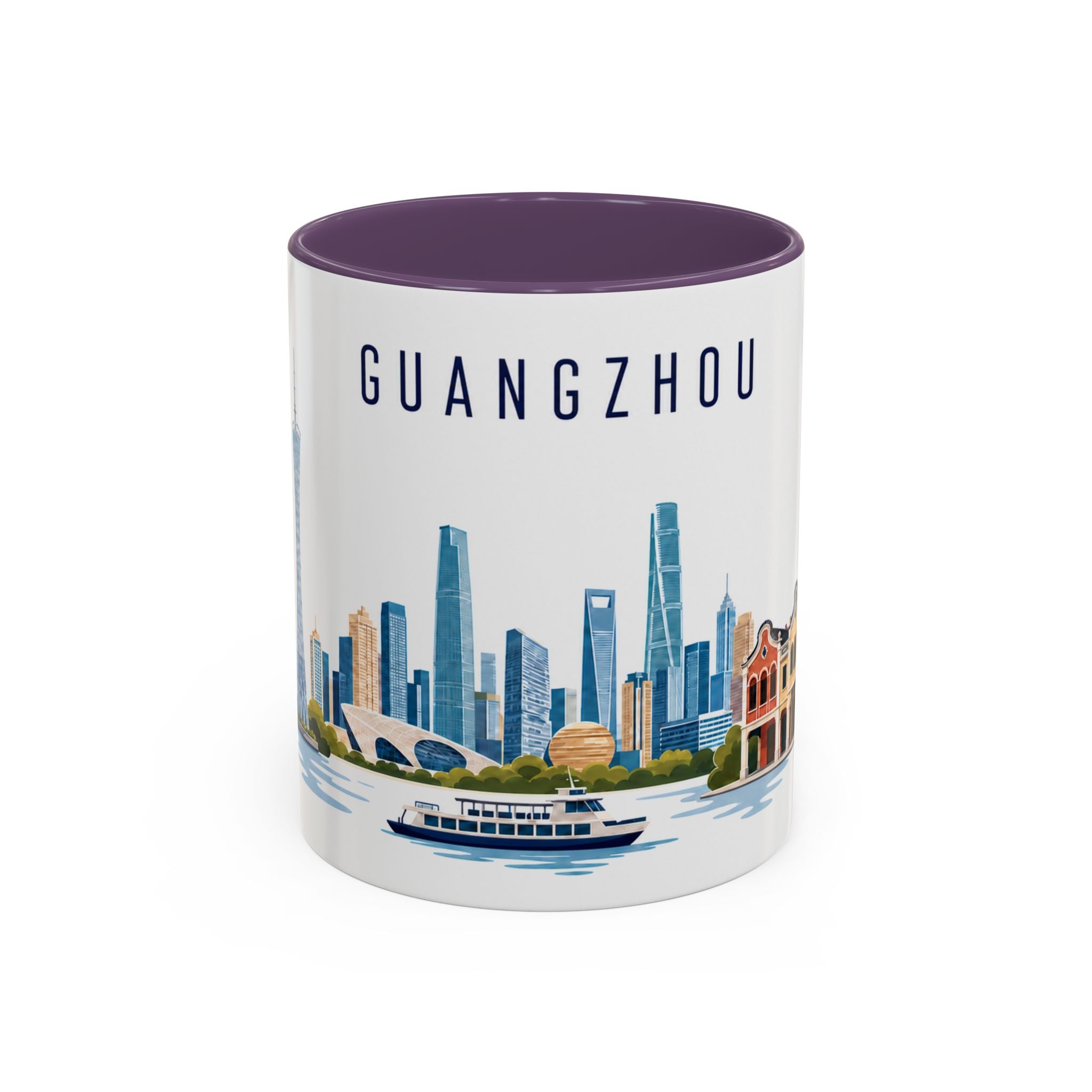 Guangzhou Coffee Mug | China Travel Souvenir | Porcelain Decal City Gift | 11oz 15oz Accent Mug