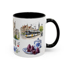 Ghent Illustrated Travel Mug | City Souvenir Accent Coffee Mug | 11oz 15oz Ceramic Cup