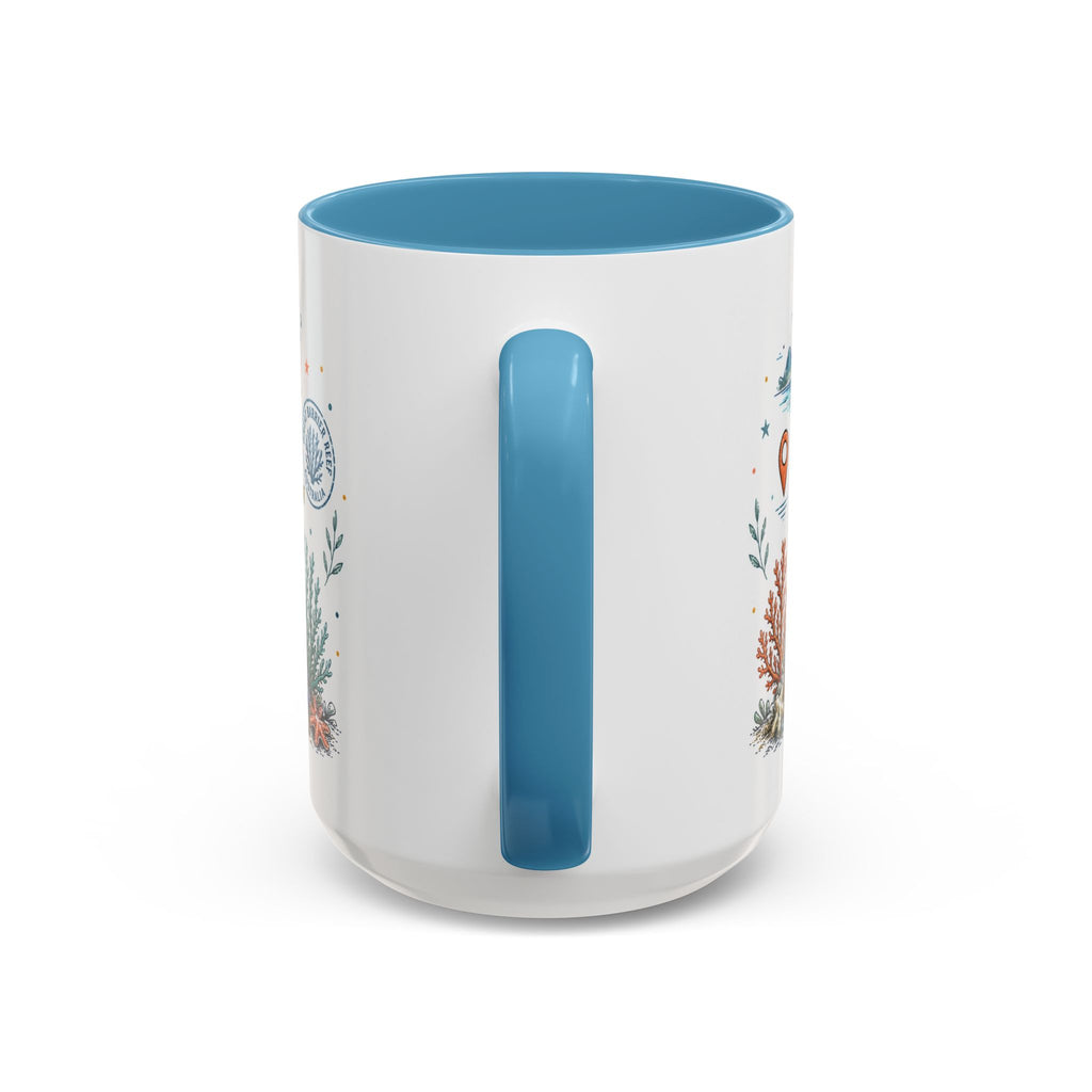 Great Barrier Reef Coffee Mug | Travel Destination Souvenir Gift | Accent Color Ceramic 11oz 15oz