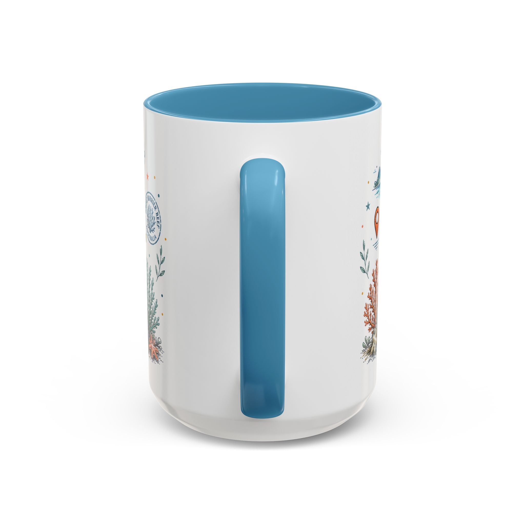 Great Barrier Reef Coffee Mug | Travel Destination Souvenir Gift | Accent Color Ceramic 11oz 15oz