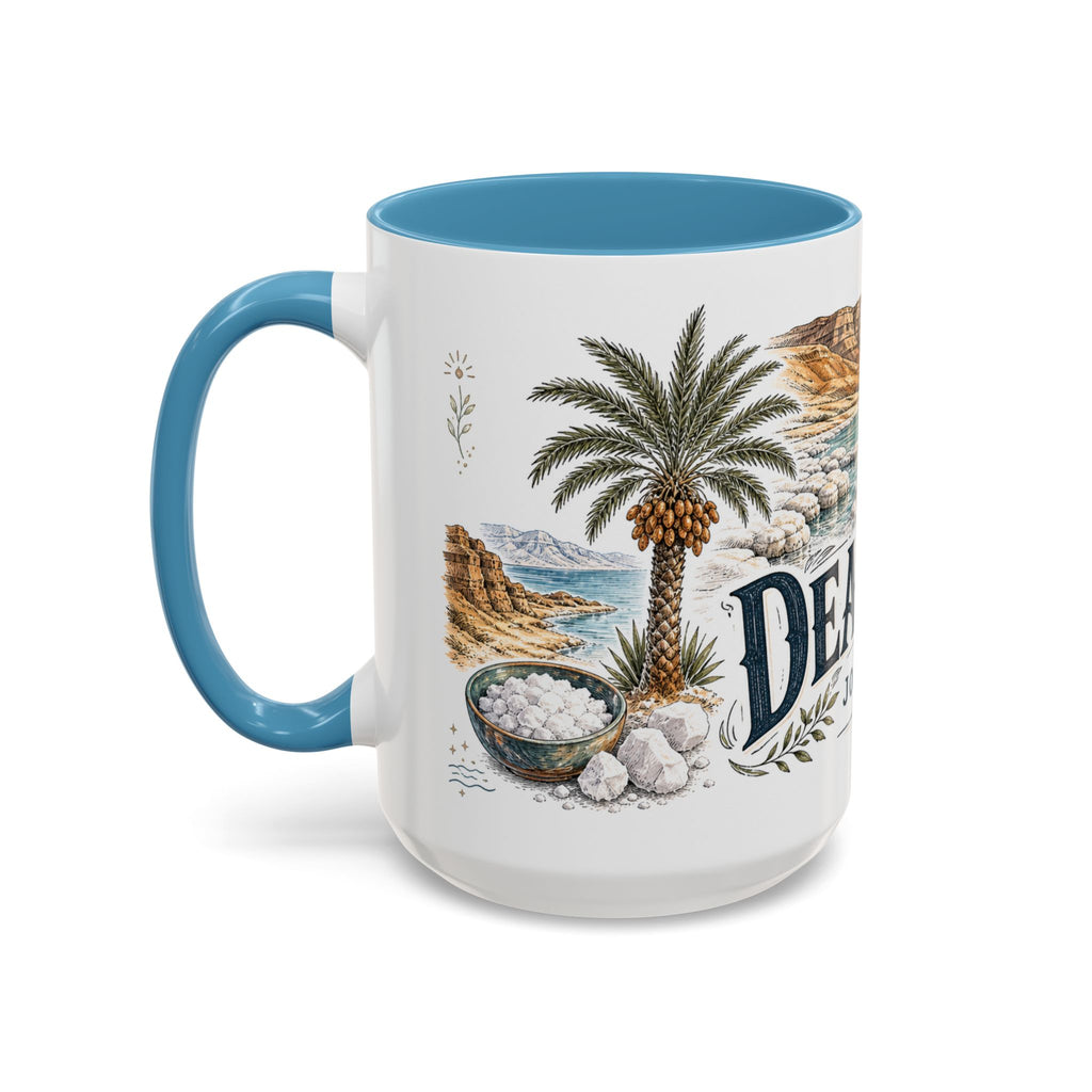 Dead Sea Mug, Jordan Travel Souvenir, Bucket List Gift, Accent Ceramic Coffee Mug 11oz 15oz