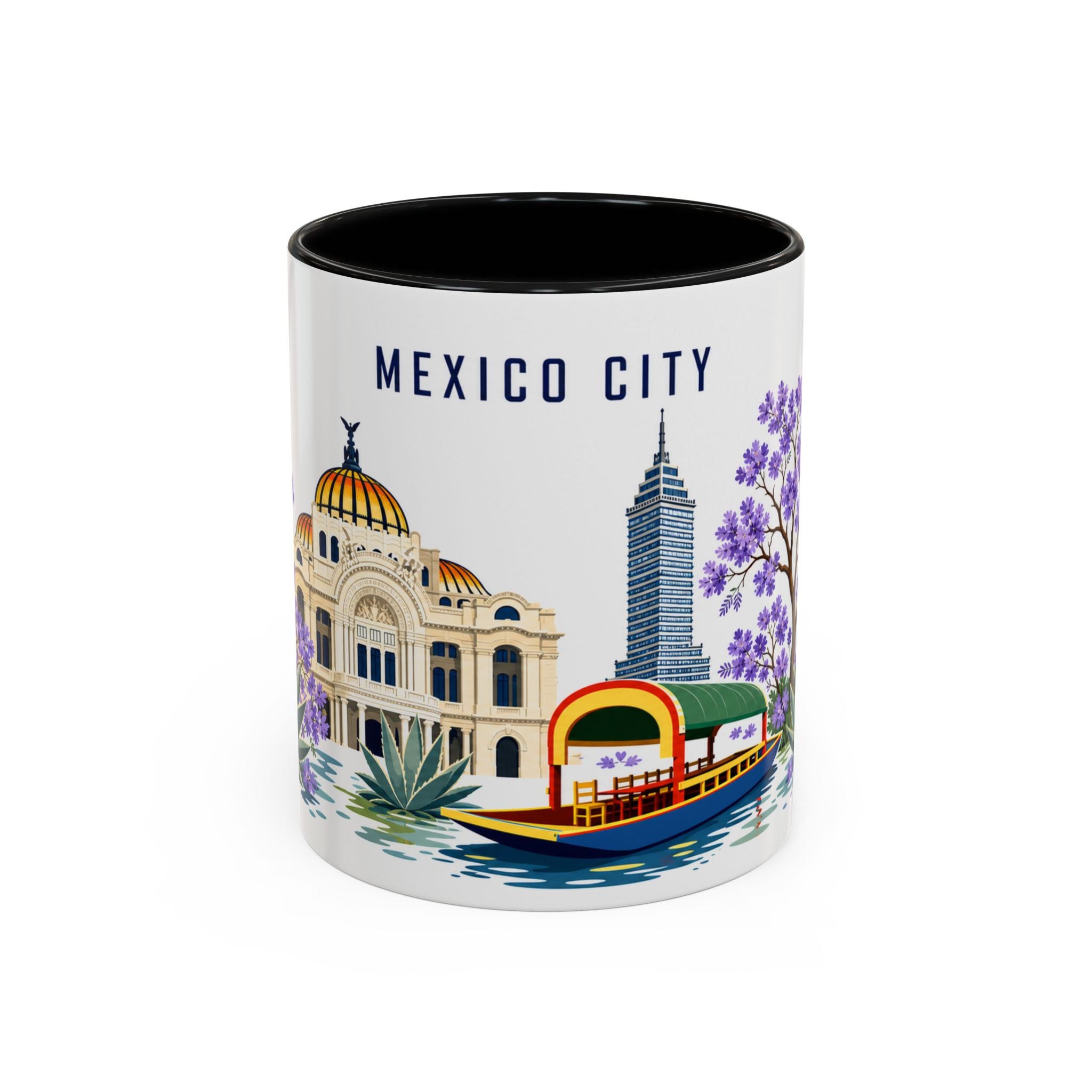 Mexico City Coffee Mug | Mexico Travel Souvenir | Porcelain Decal City Gift | 11oz 15oz Accent Mug