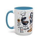 Grill Master Coffee Mug | Father's Day Gift for Dad | Accent Color Ceramic 11oz 15oz
