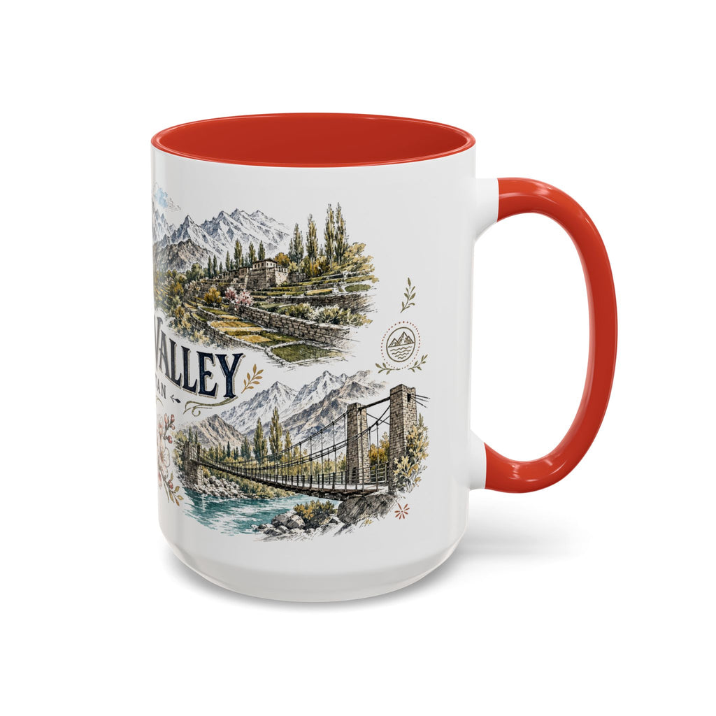 Hunza Valley Mug, Pakistan Travel Souvenir, Bucket List Gift, Accent Ceramic Coffee Mug 11oz 15oz