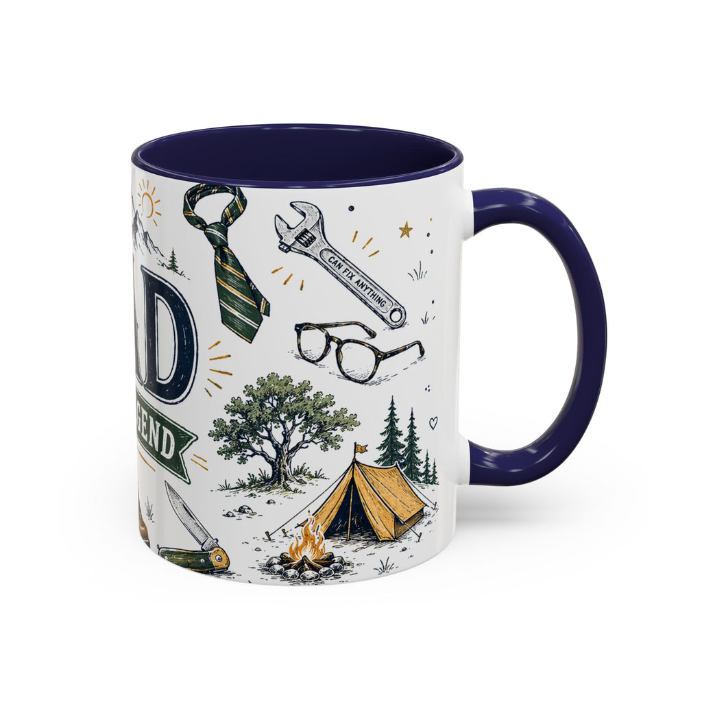 Dad The Legend Coffee Mug | Father's Day Gift for Dad | Accent Color Ceramic 11oz 15oz