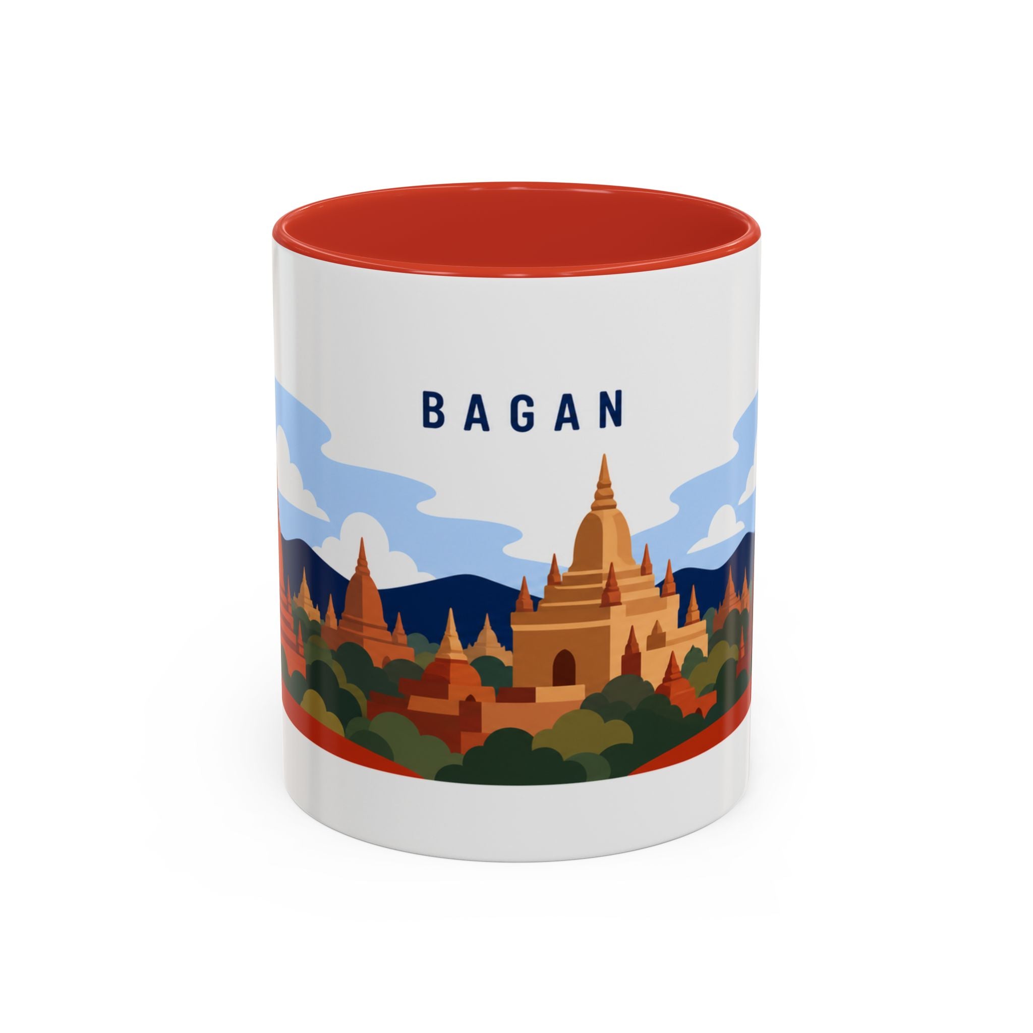 Bagan Coffee Mug | Travel Destination Souvenir Gift | Accent Color Ceramic 11oz 15oz