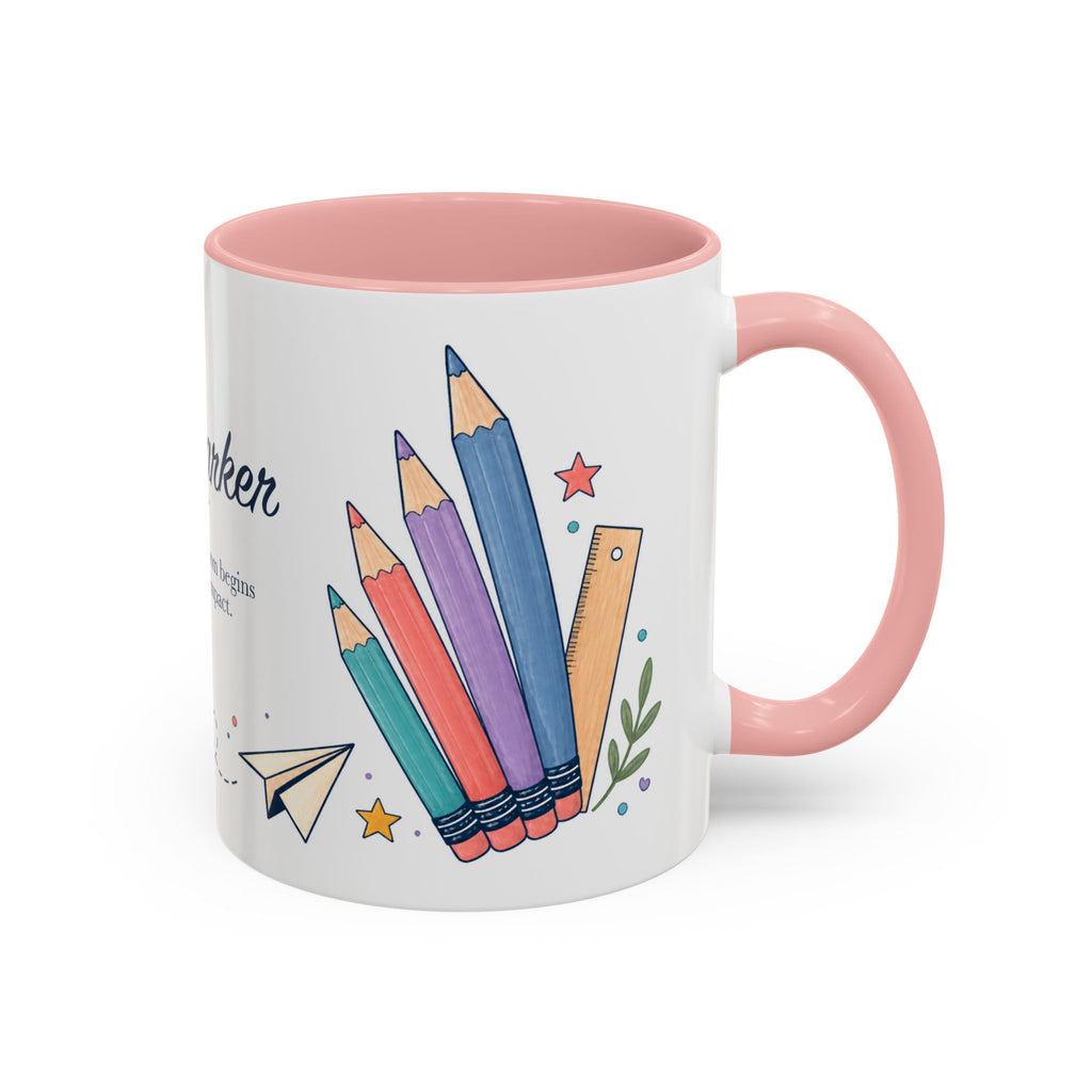 Personalized First Year Teacher Mug | Custom Name Pencil Coffee Cup