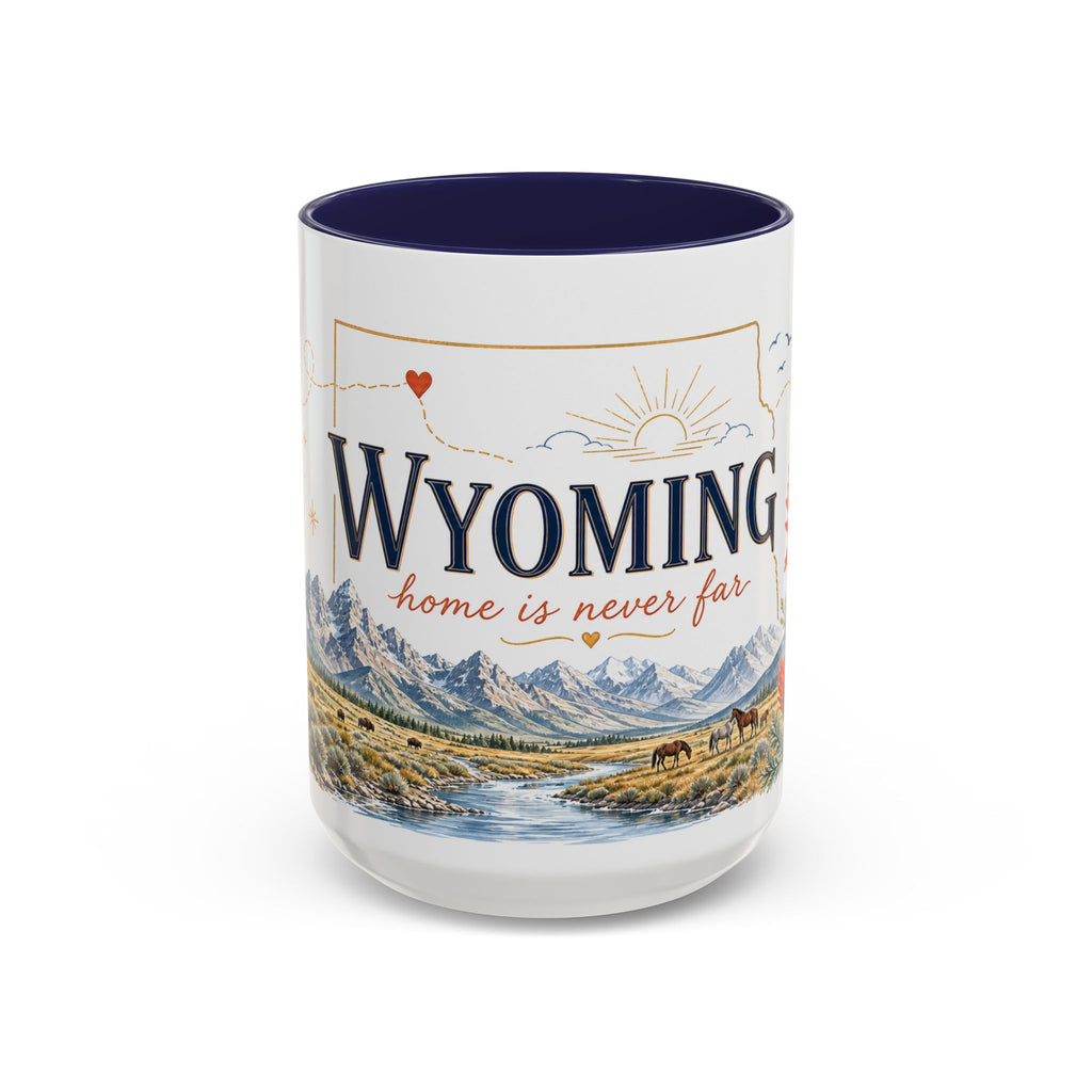 Wyoming Home State Mug | Moving Away Gift | Long Distance Friendship Coffee Cup | 11oz 15oz Accent Mug