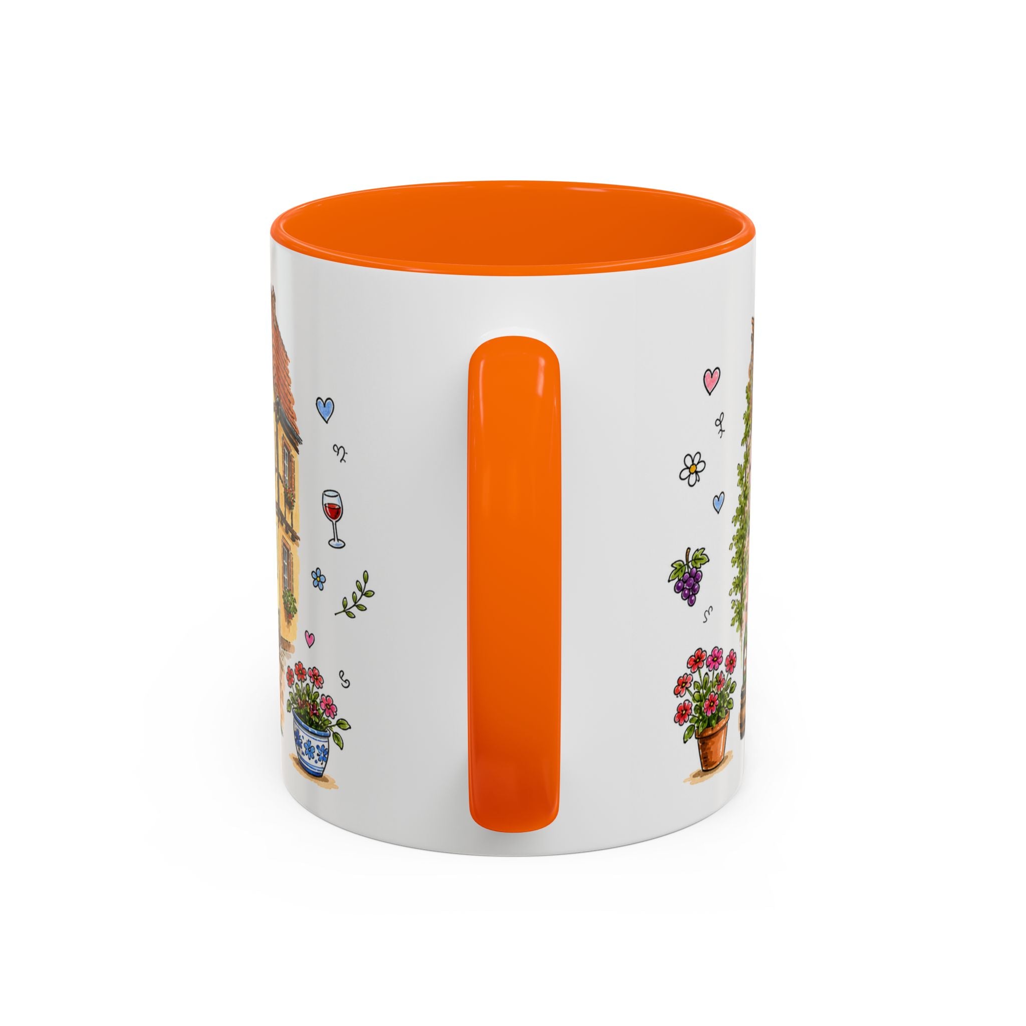 Colmar Illustrated Travel Mug | France Souvenir Accent Coffee Mug | 11oz 15oz Ceramic Cup