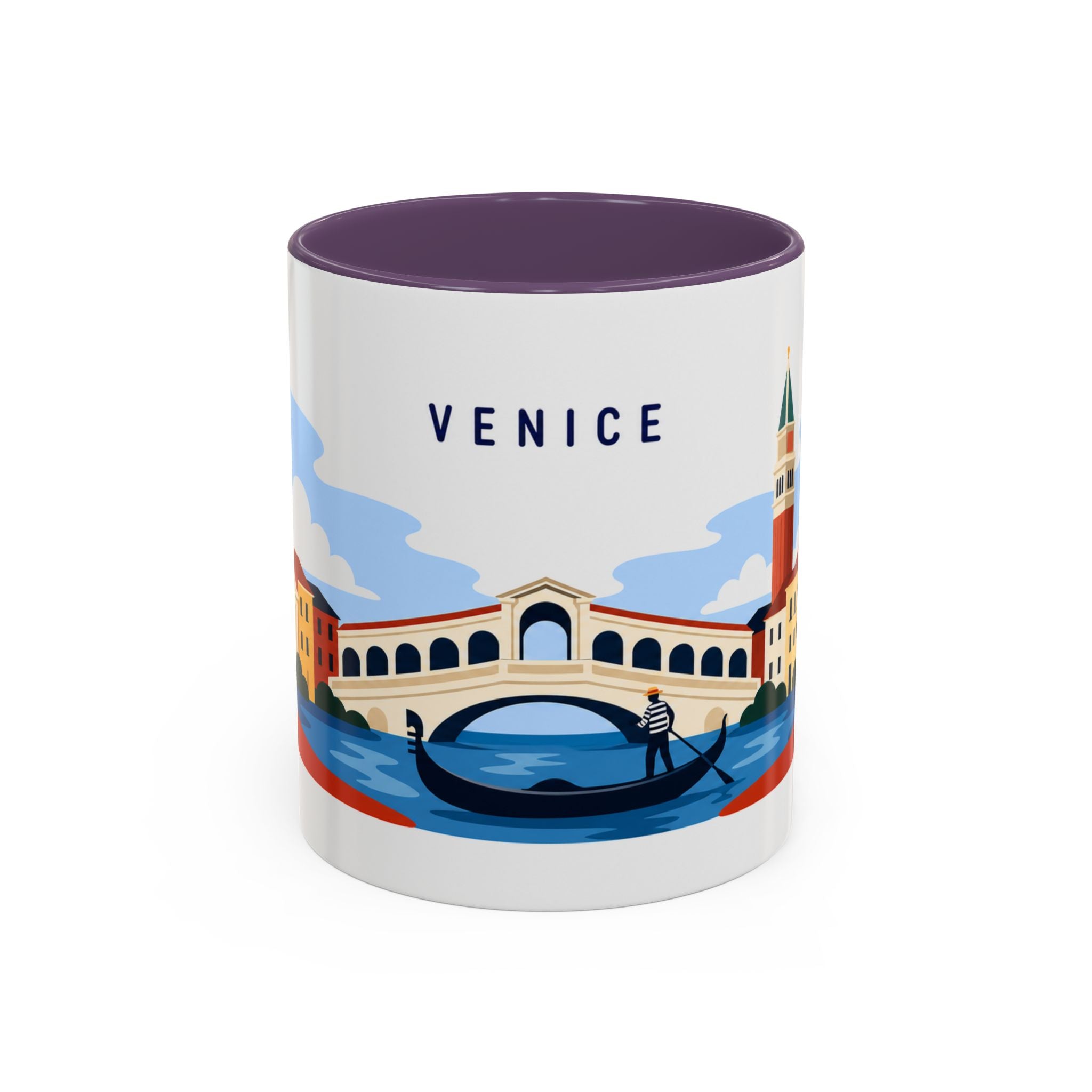 Venice Coffee Mug | Travel Destination Souvenir Gift | Accent Color Ceramic 11oz 15oz