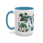 Tahiti Coffee Mug | Travel Destination Souvenir Gift | Accent Color Ceramic 11oz 15oz