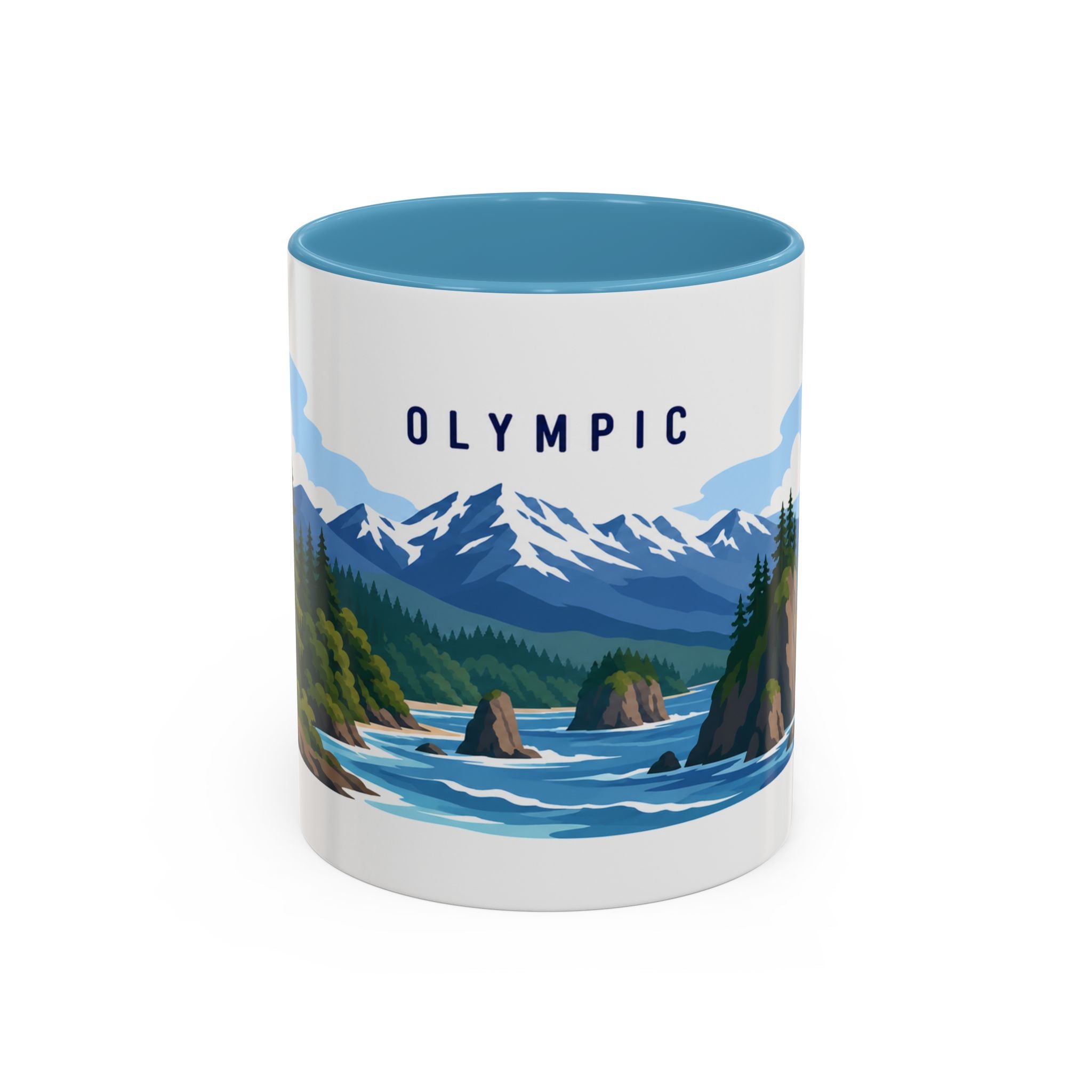 Olympic National Park Coffee Mug | Solid Color Block Park Souvenir | 11oz 15oz Accent Mug