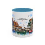 Volendam Illustrated Travel Mug | Netherlands Souvenir Accent Coffee Mug | 11oz 15oz Ceramic Cup