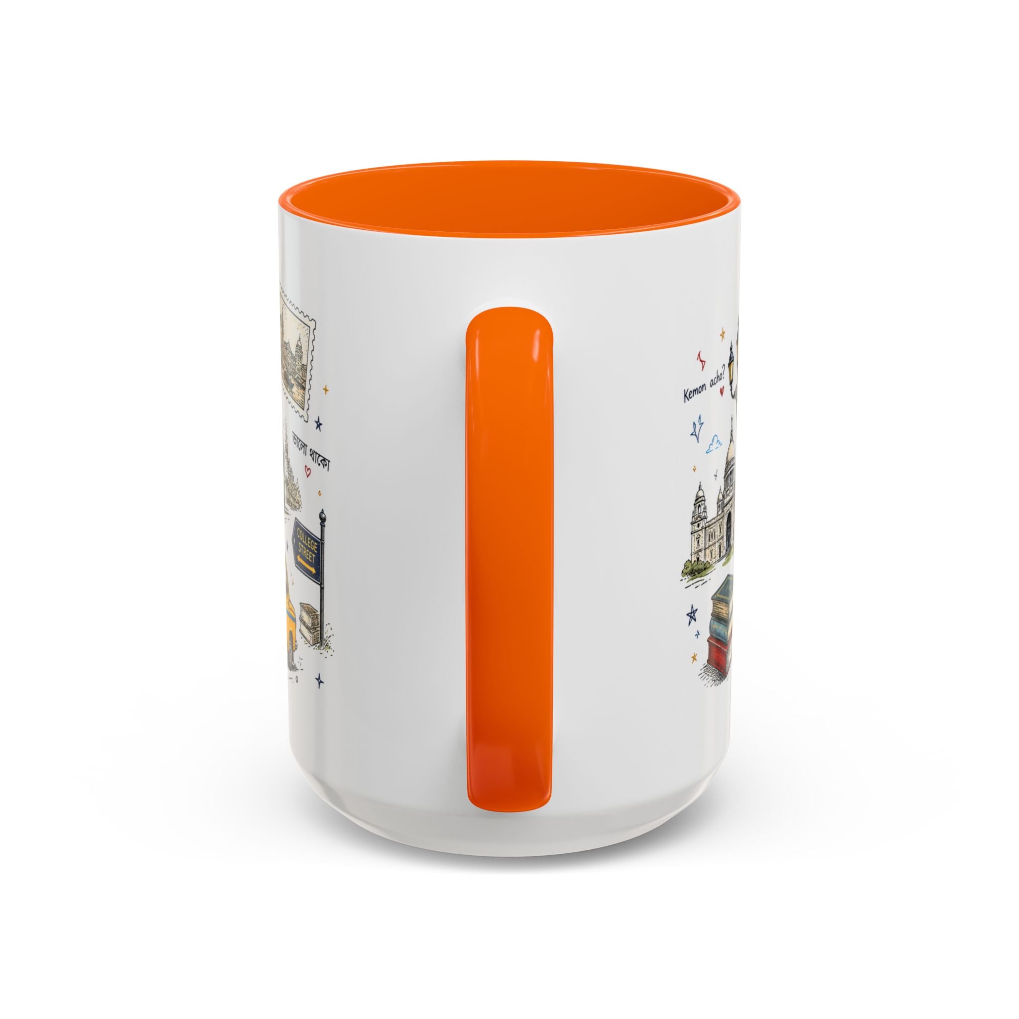 Kolkata Coffee Mug | India Souvenir Travel Gift | Accent Color Ceramic 11oz 15oz