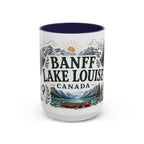 Banff Lake Louise Coffee Mug | Travel Destination Souvenir Gift | Accent Color Ceramic 11oz 15oz
