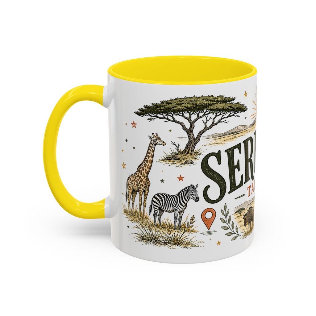 Serengeti Coffee Mug | Travel Destination Souvenir Gift | Accent Color Ceramic 11oz 15oz