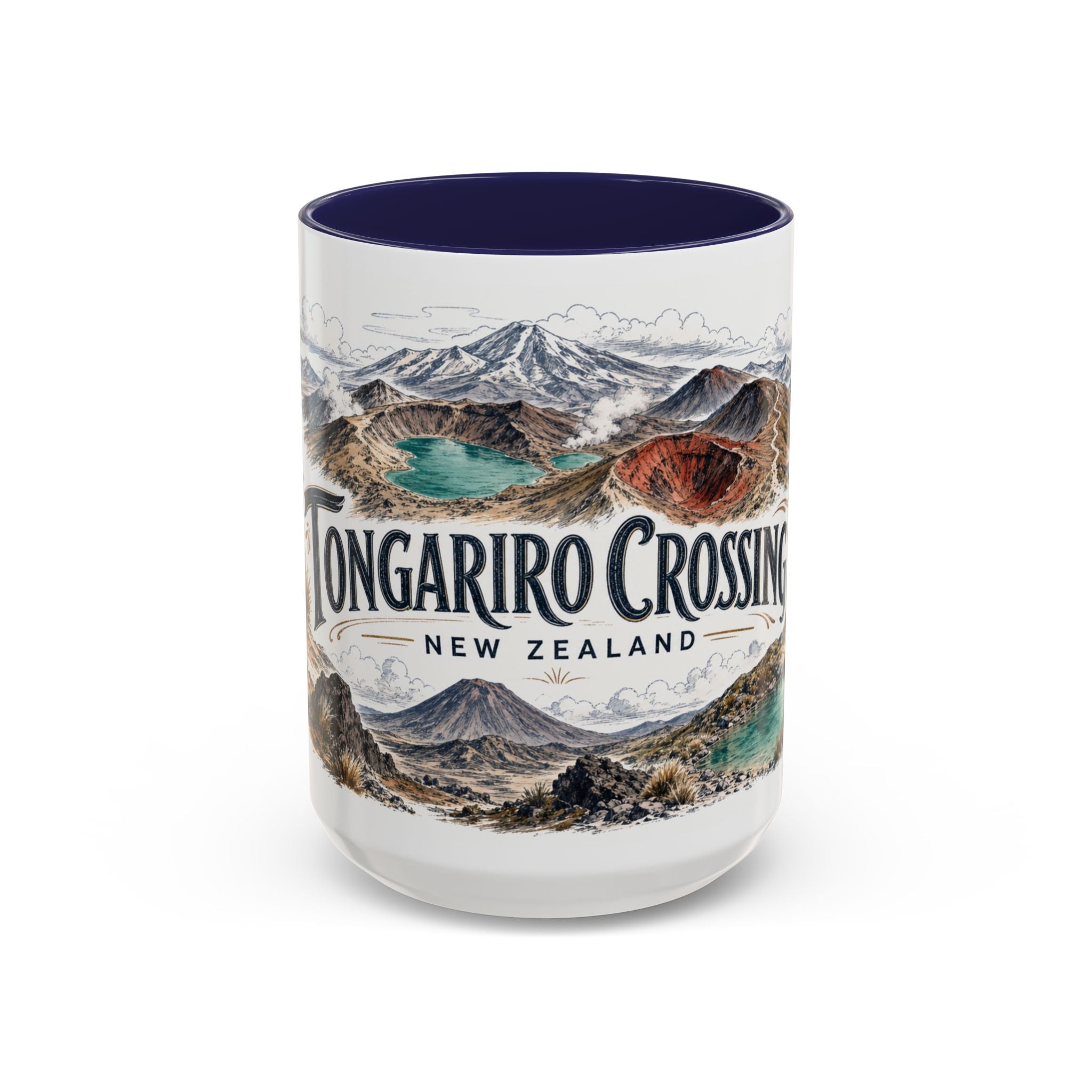 Tongariro Crossing Mug, New Zealand Travel Souvenir, Bucket List Gift, Accent Ceramic Coffee Mug 11oz 15oz