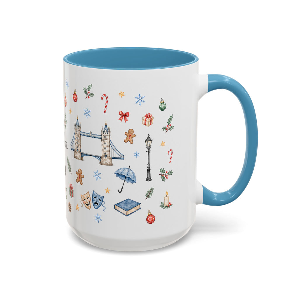 London Christmas Mug | Watercolor City Souvenir, Travel Memories, Ceramic Coffee Cup