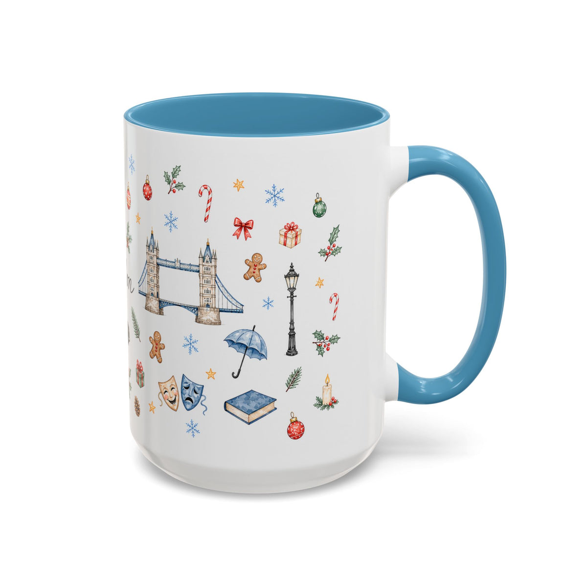 London Christmas Mug | Watercolor City Souvenir, Travel Memories, Ceramic Coffee Cup