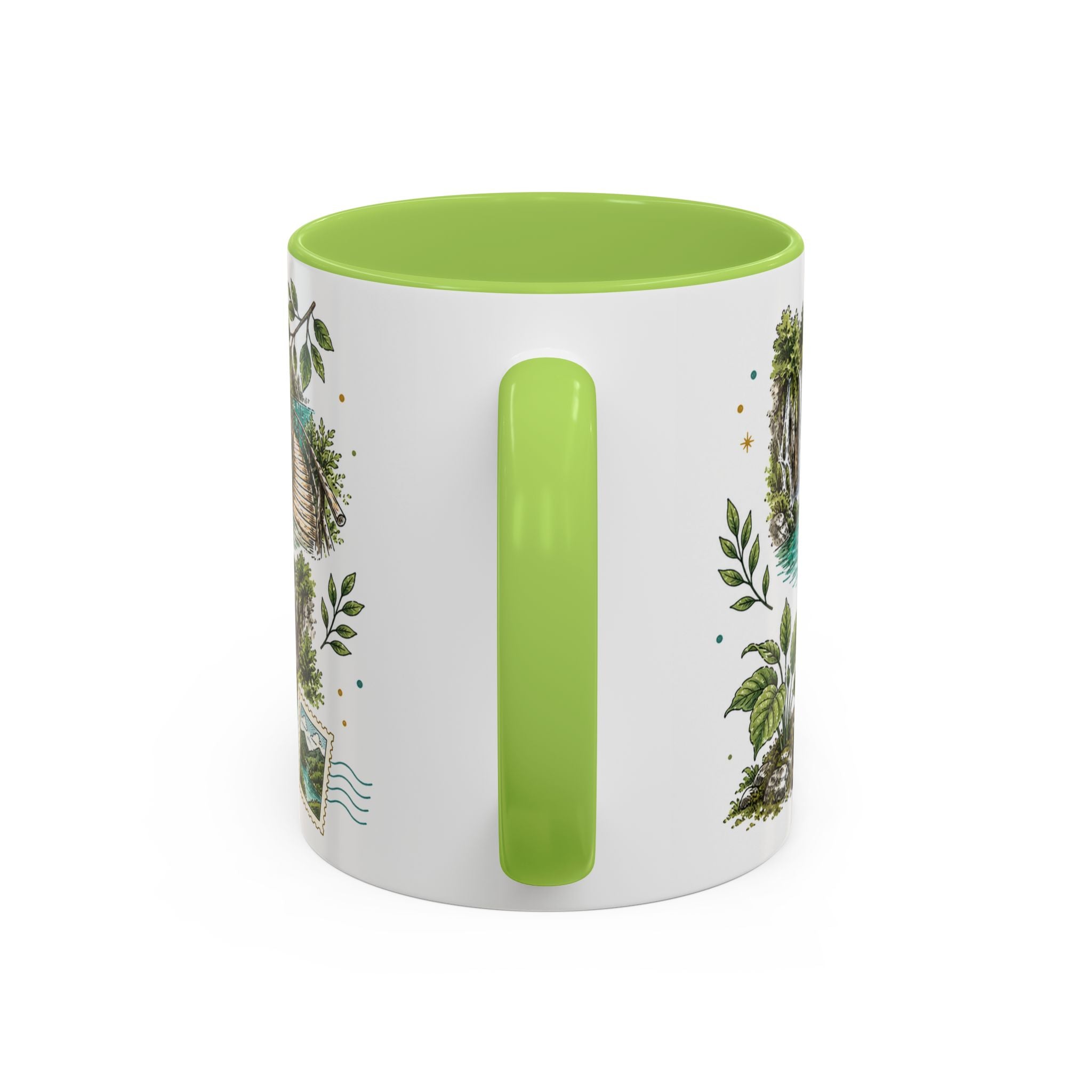 Plitvice Lakes Coffee Mug | Travel Destination Souvenir Gift | Accent Color Ceramic 11oz 15oz