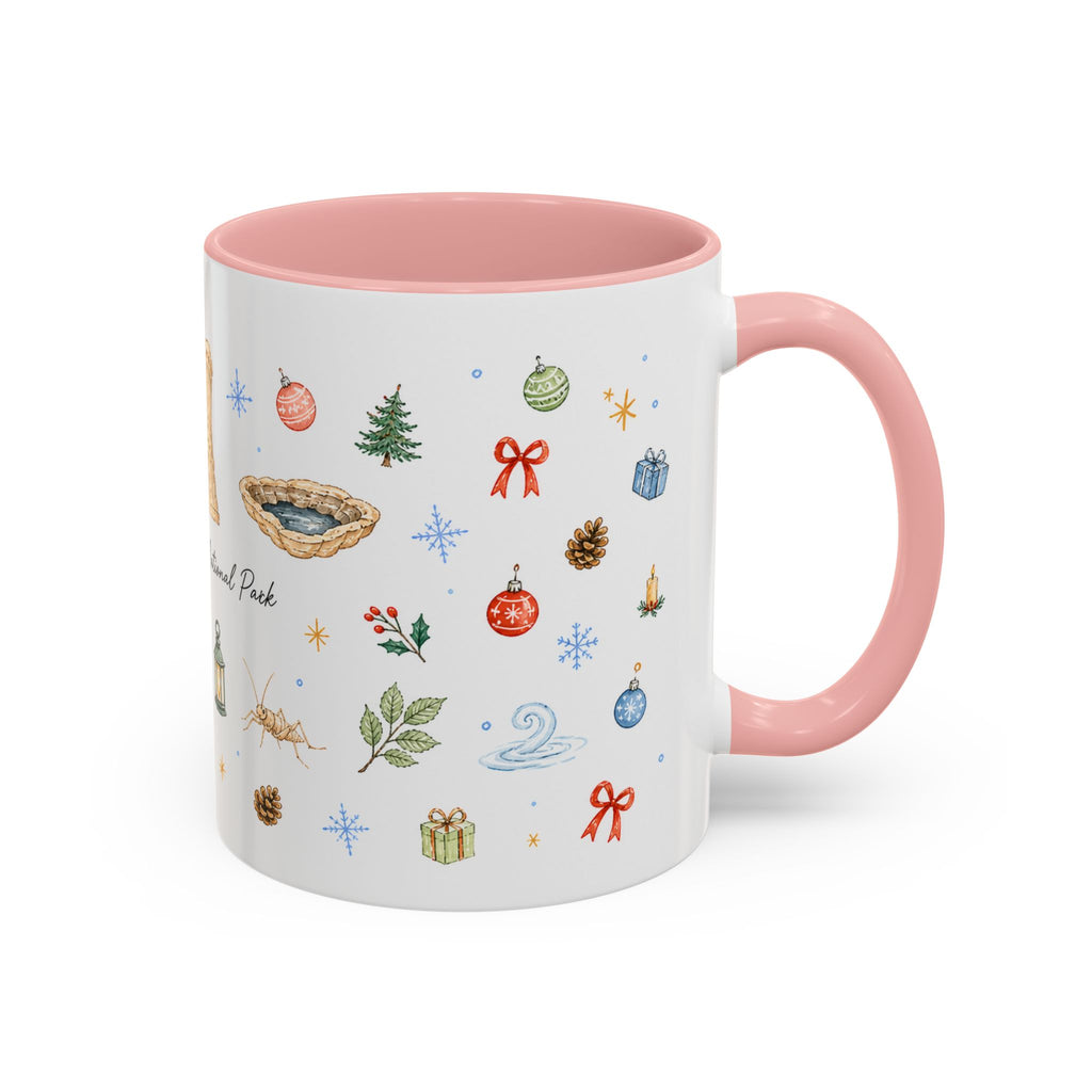 Mammoth Cave National Park Christmas Mug | Watercolor Travel Souvenir | Holiday Gift | Accent Ceramic Coffee Cup 11oz 15oz