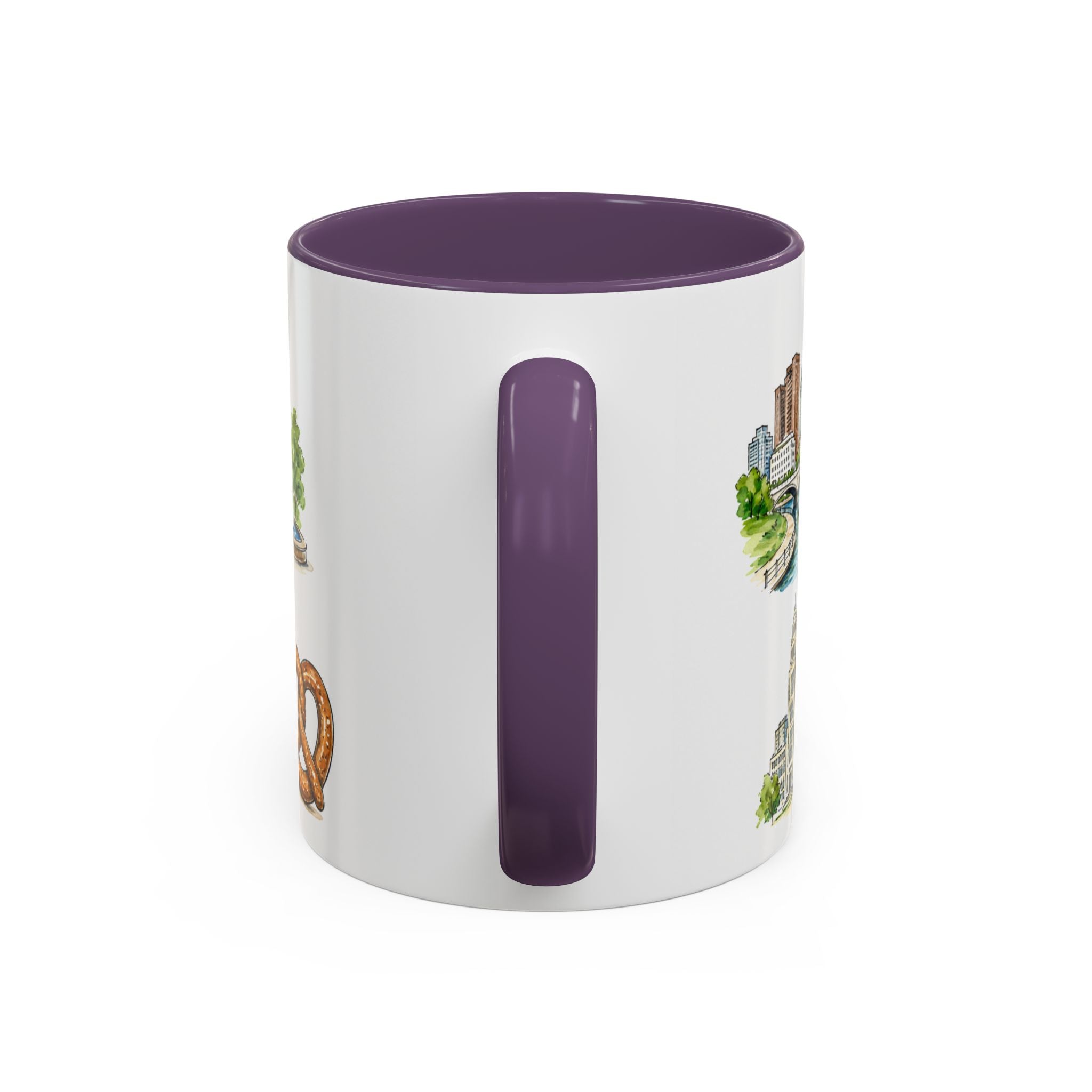 Columbus Illustrated Travel Mug | City Souvenir Accent Coffee Mug | 11oz 15oz Ceramic Cup