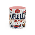 Maple Leaf Forever Coffee Mug | Canadian Pride Gift | Accent Color Ceramic 11oz 15oz