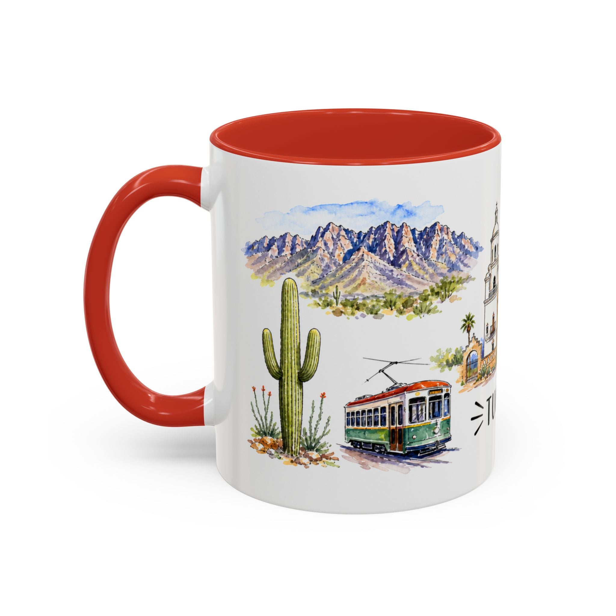 Tucson Illustrated Travel Mug | City Souvenir Accent Coffee Mug | 11oz 15oz Ceramic Cup