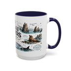 Kenai Fjords National Park Coffee Mug | Alaska Coastal Wildlife Hiking Gift | Accent Color Ceramic 11oz 15oz