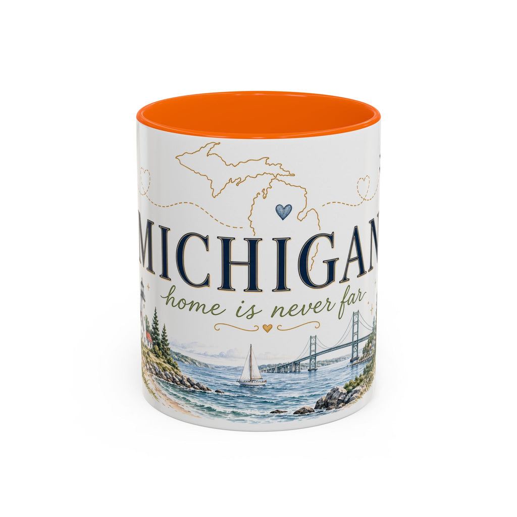 Michigan State Map Mug | Botanical Accents, Lakes Art | Homesick Gift