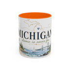 Michigan State Map Mug | Botanical Accents, Lakes Art | Homesick Gift