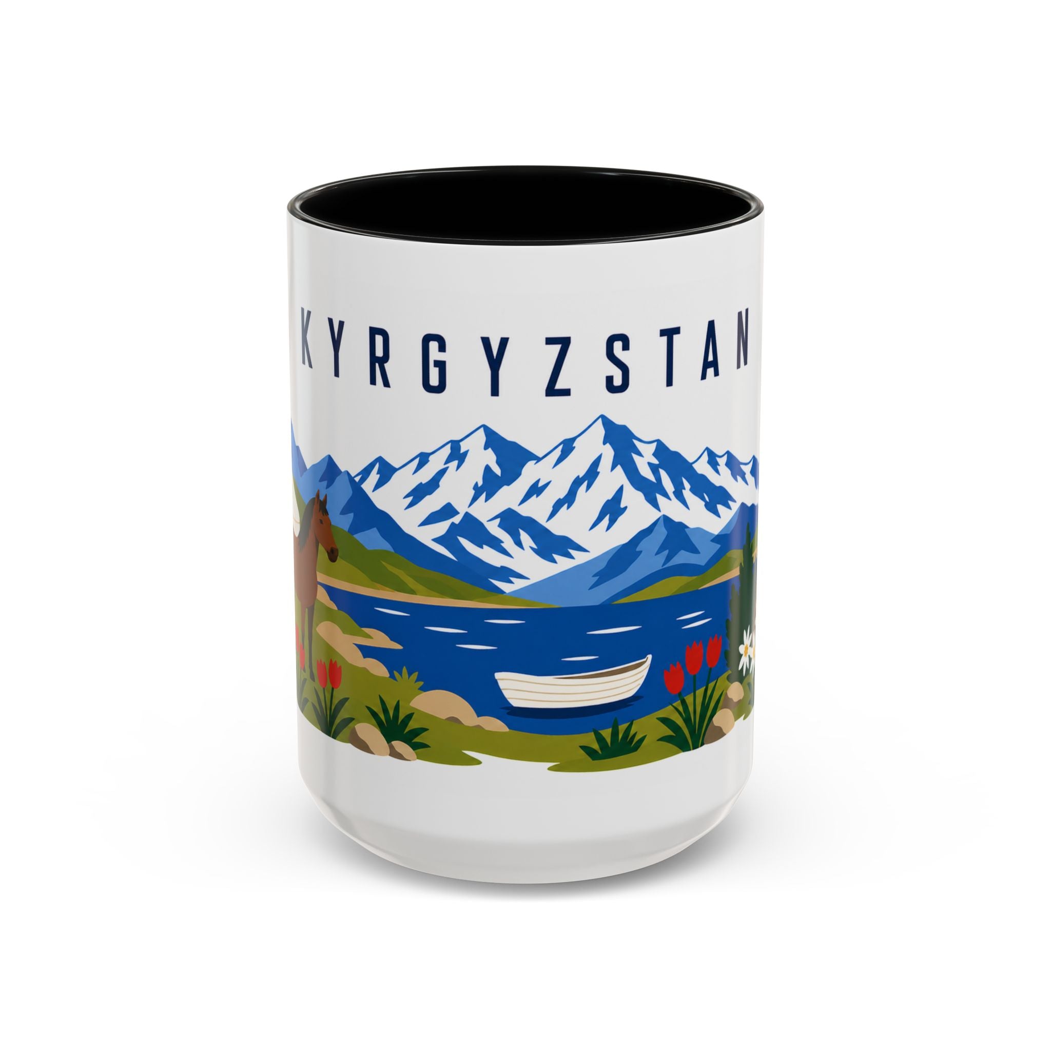 Kyrgyzstan Coffee Mug | Travel Souvenir Accent Mug | Country Gift Ceramic Cup 11oz 15oz