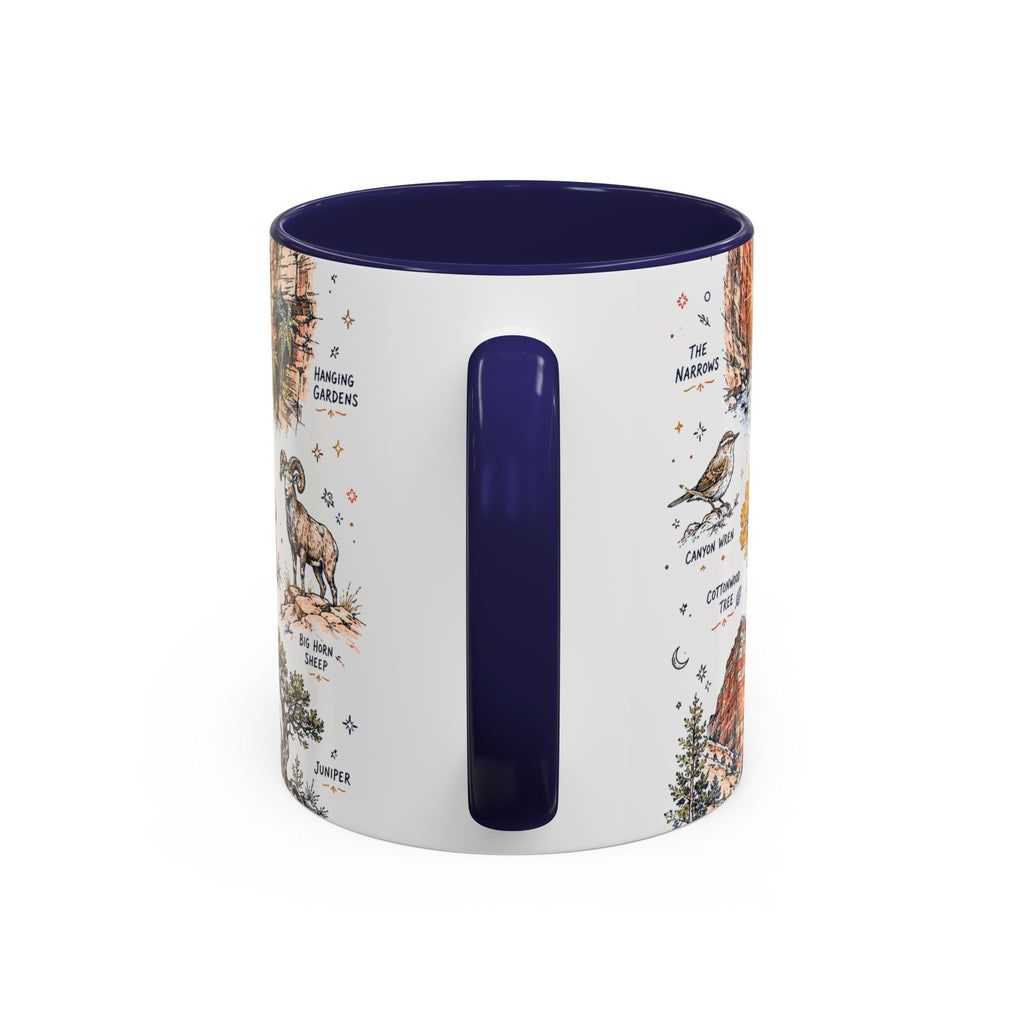 Zion National Park Coffee Mug | Hiking Camping Nature Gift | Accent Color Ceramic 11oz 15oz