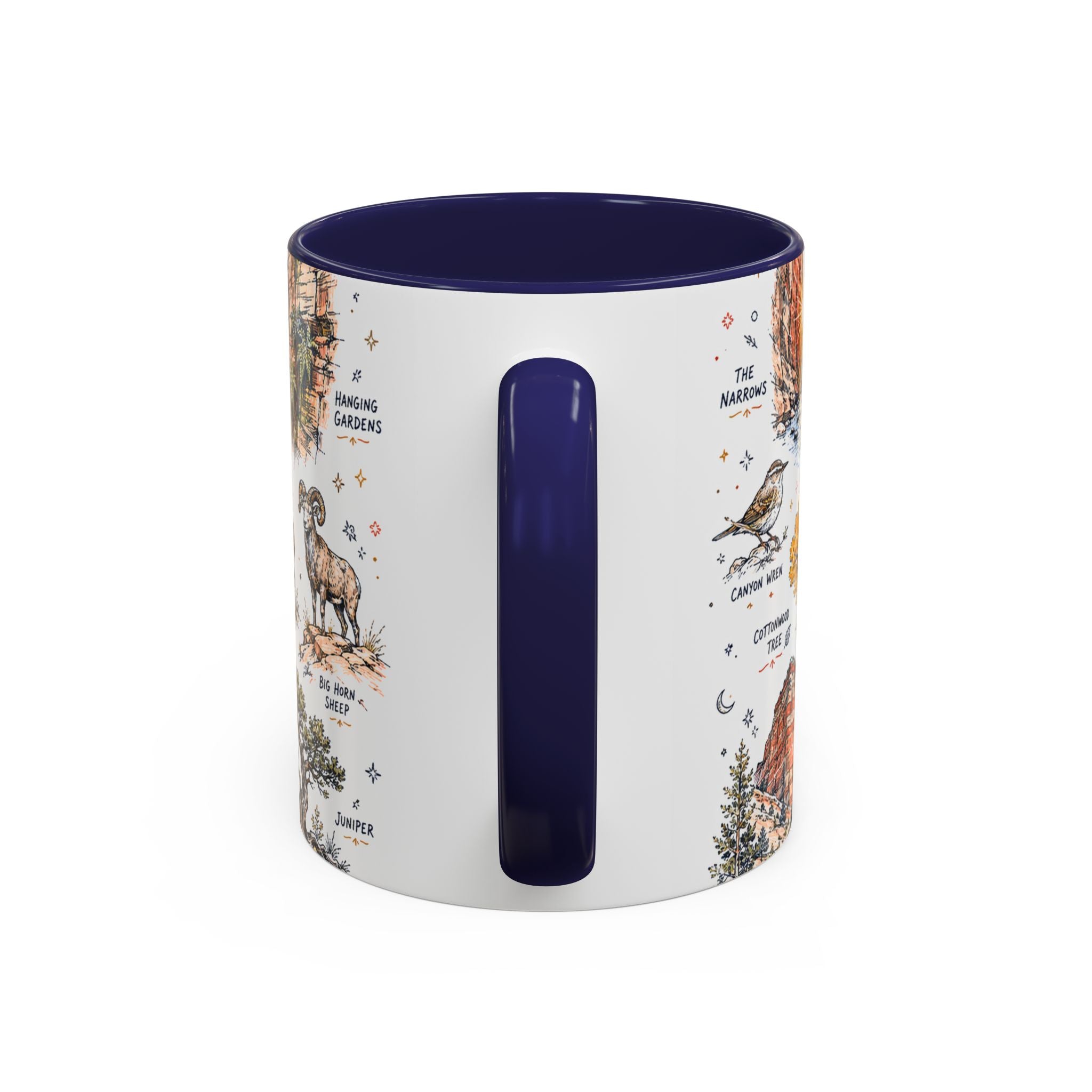 Zion National Park Coffee Mug | Hiking Camping Nature Gift | Accent Color Ceramic 11oz 15oz