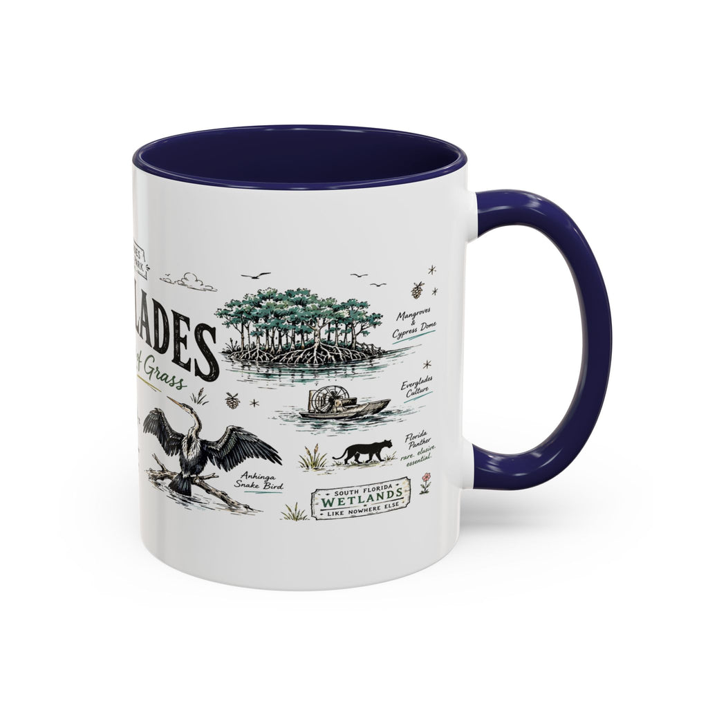 Everglades National Park Coffee Mug | Florida Wetlands Wildlife Kayak Gift | Accent Color Ceramic 11oz 15oz