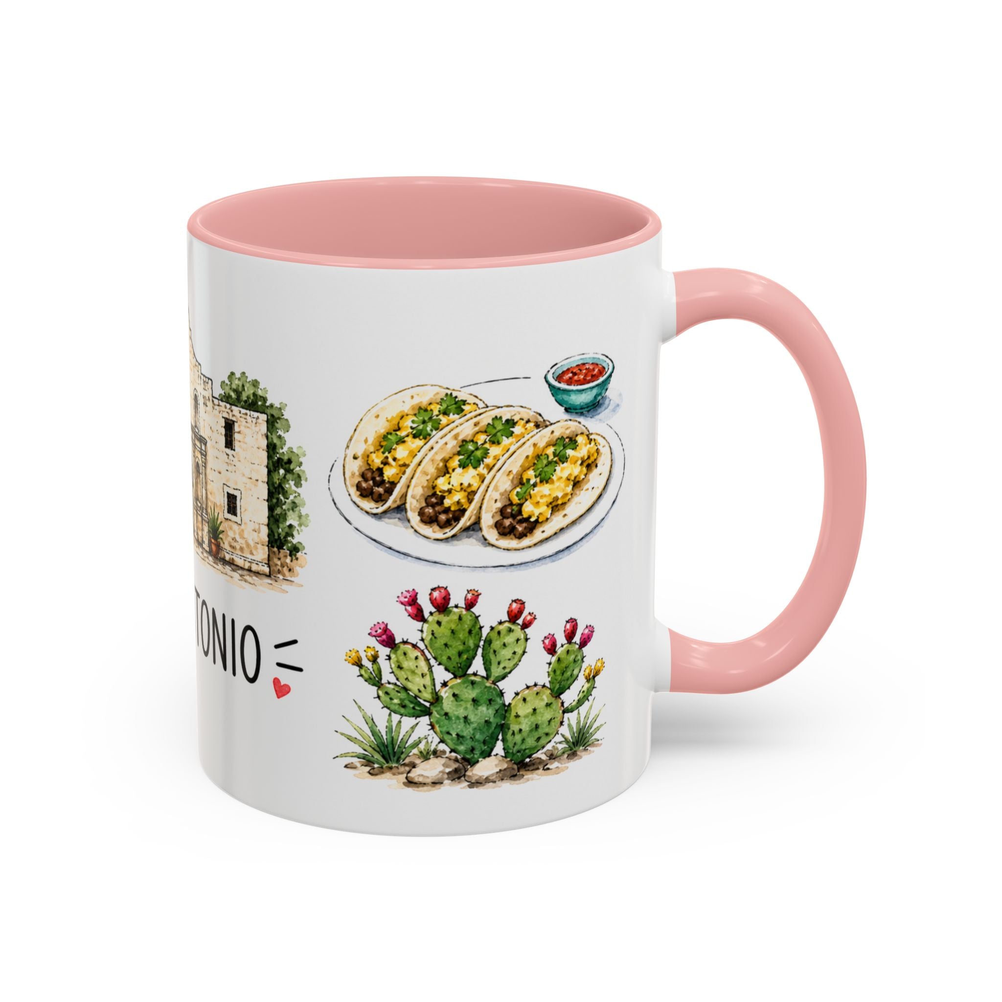 San Antonio Illustrated Travel Mug | City Souvenir Accent Coffee Mug | 11oz 15oz Ceramic Cup